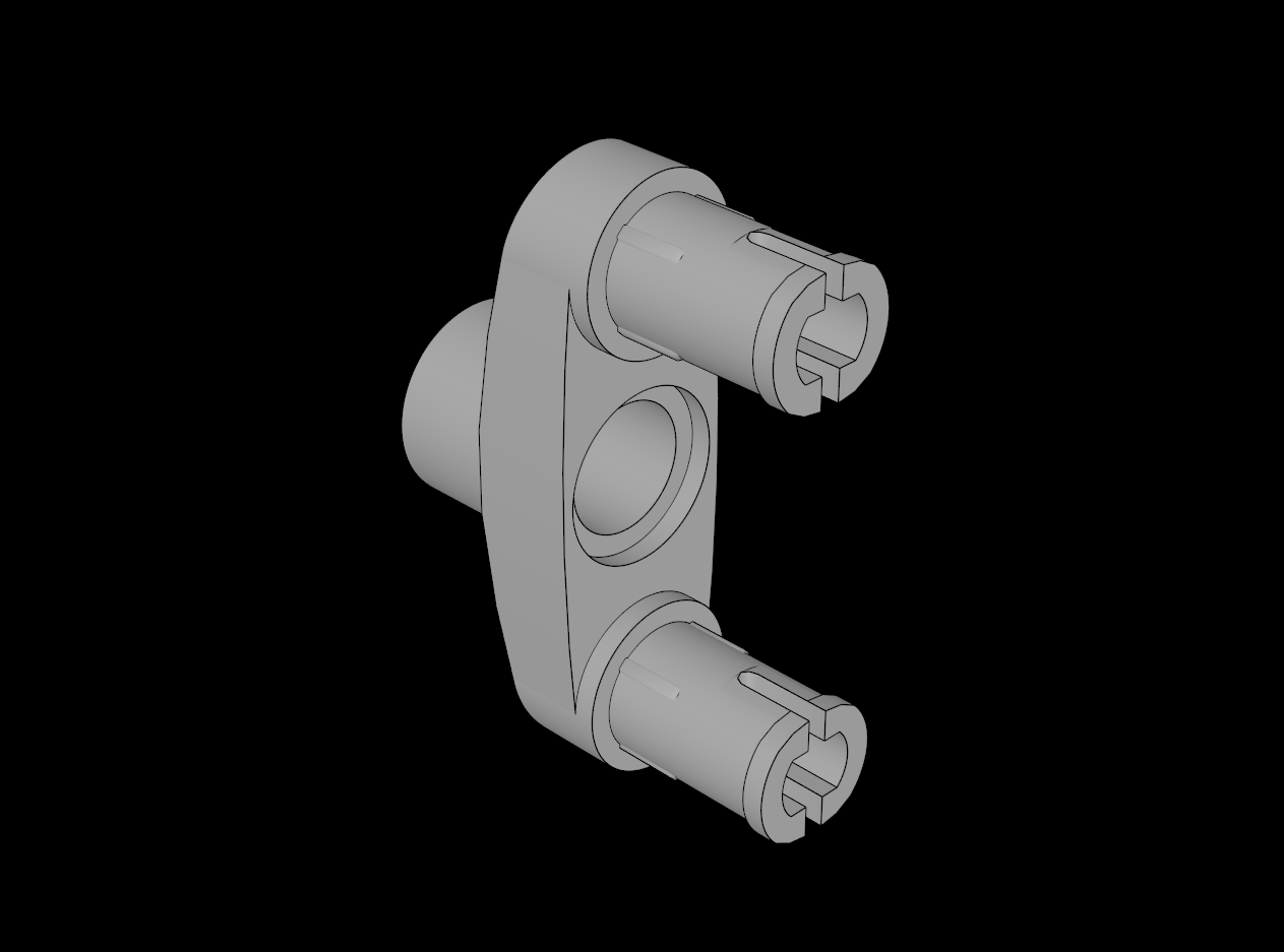 Lego Compatible (15461.dat) Technic Connector 3 x 1 x 2 with Peghole and Two Pins (Inline Slits)