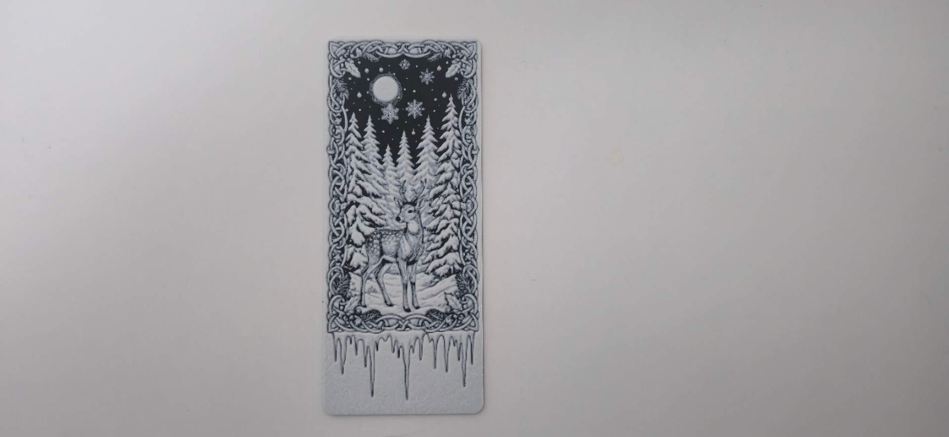 Majestic Deer Snowy Forest Bookmark
