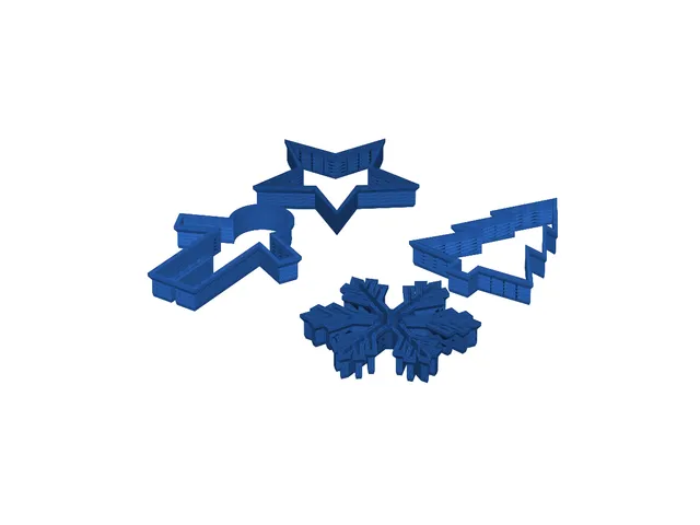 Christmas Cookie Cutters Set of 4 — Star, Tree, Gingerbread & Snowflake