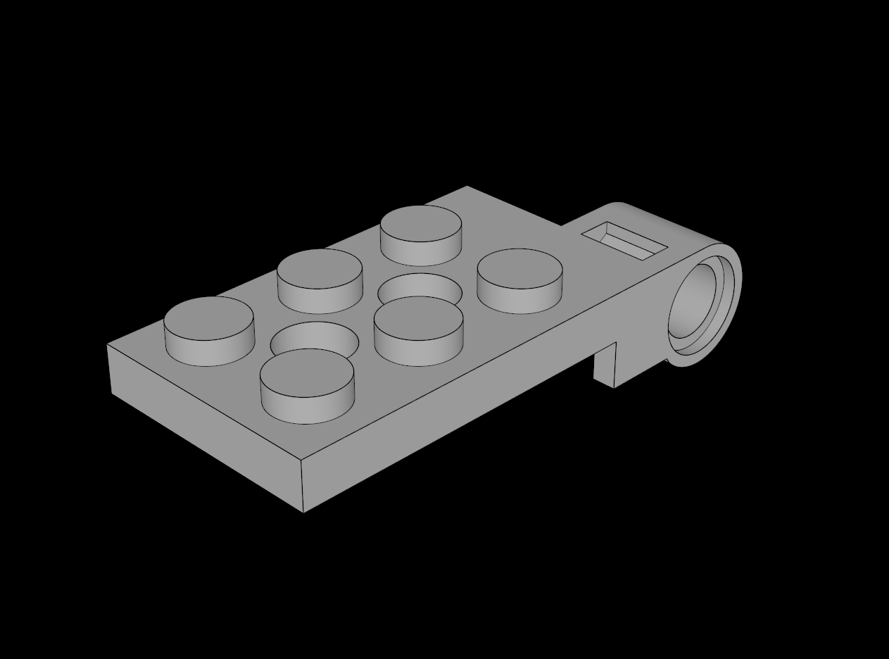 Lego Compatible (43045.dat) Hinge Plate 2 x 4.5 Top with Technic Pin Hole and 2 Holes