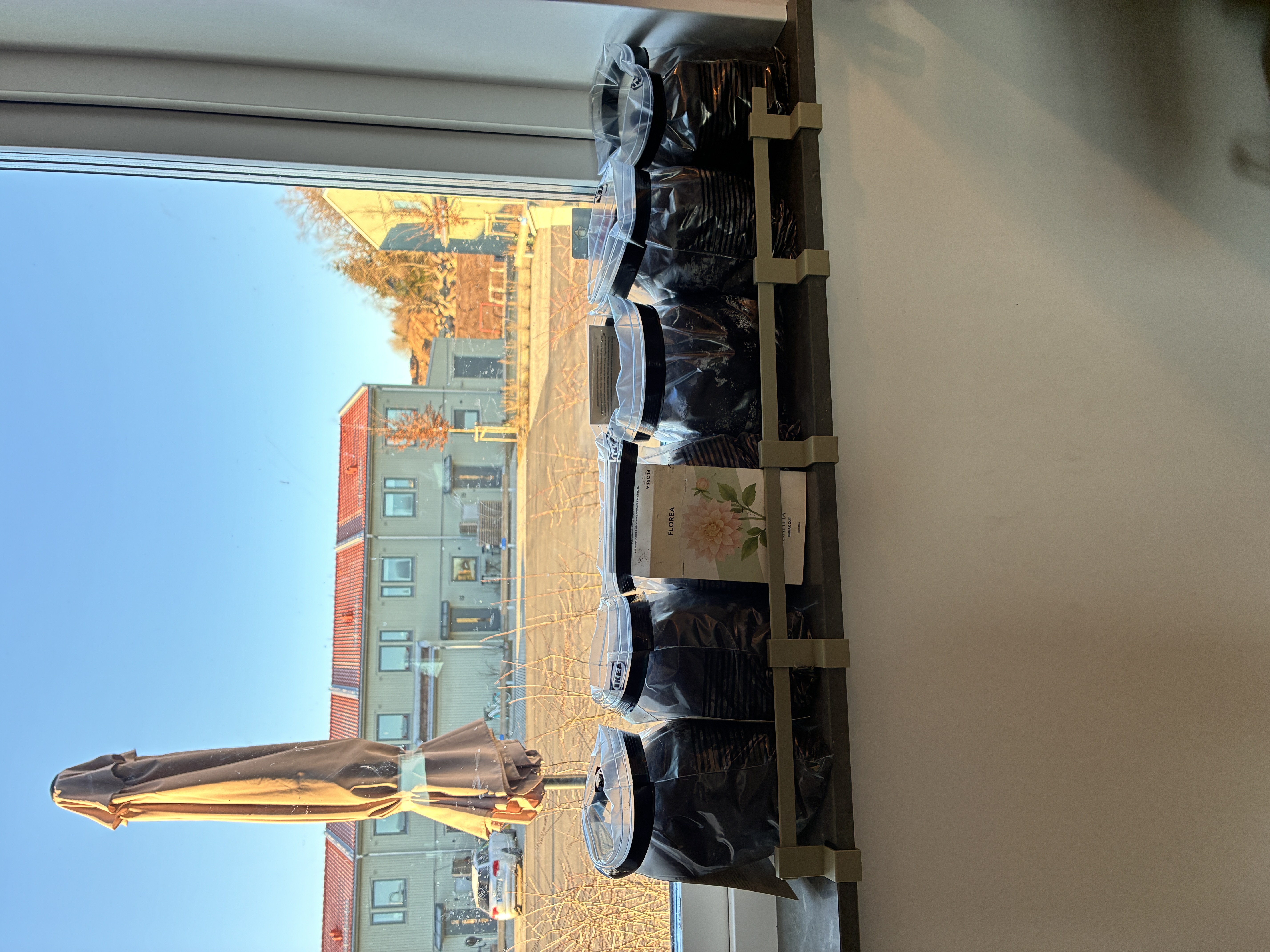 Windowsill guardrail for pots and plants
