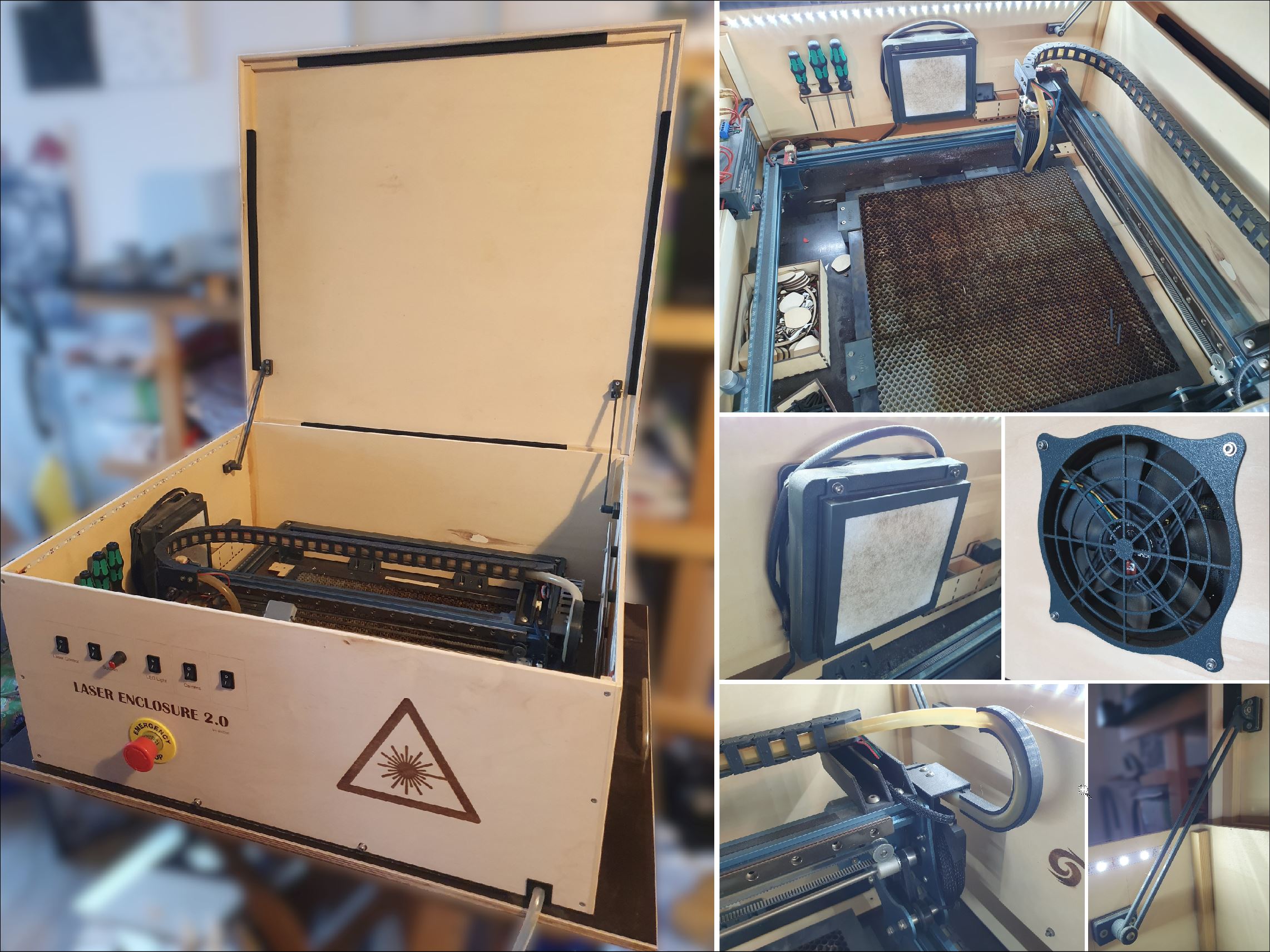 3D printed parts for Laser enclosure