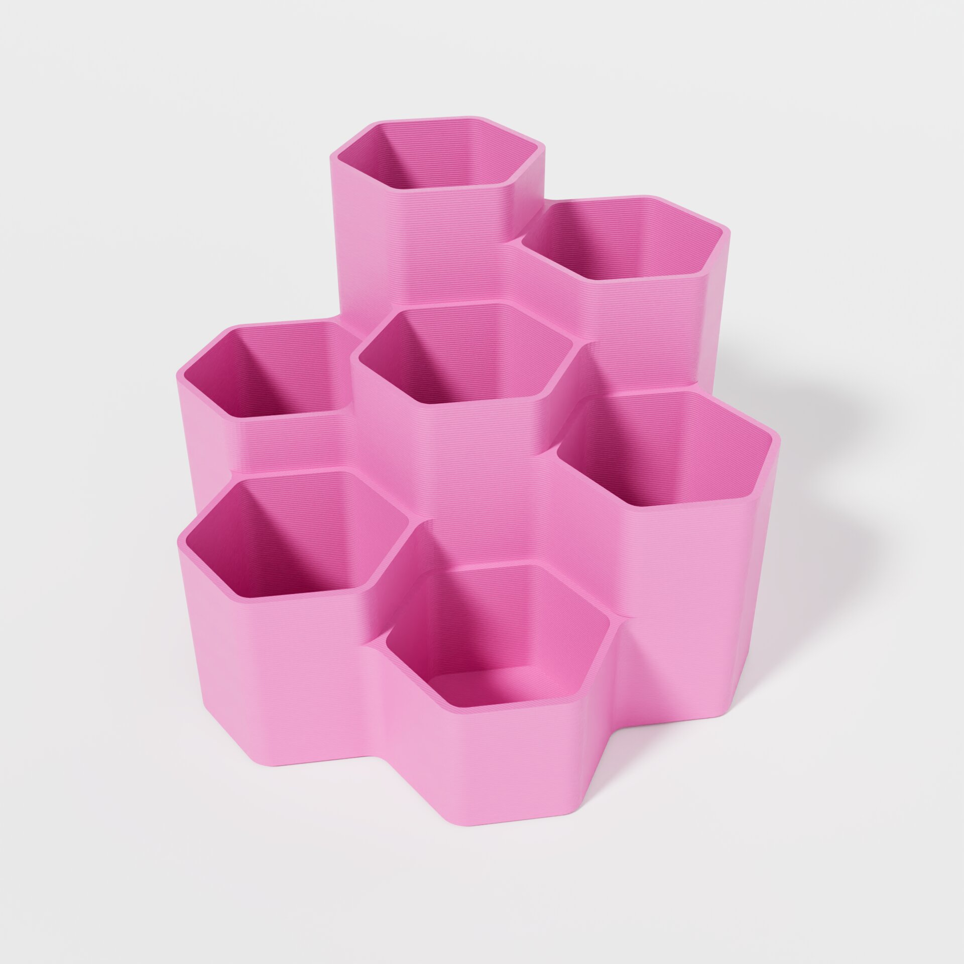 Hexagonal cascade pencil holder 03