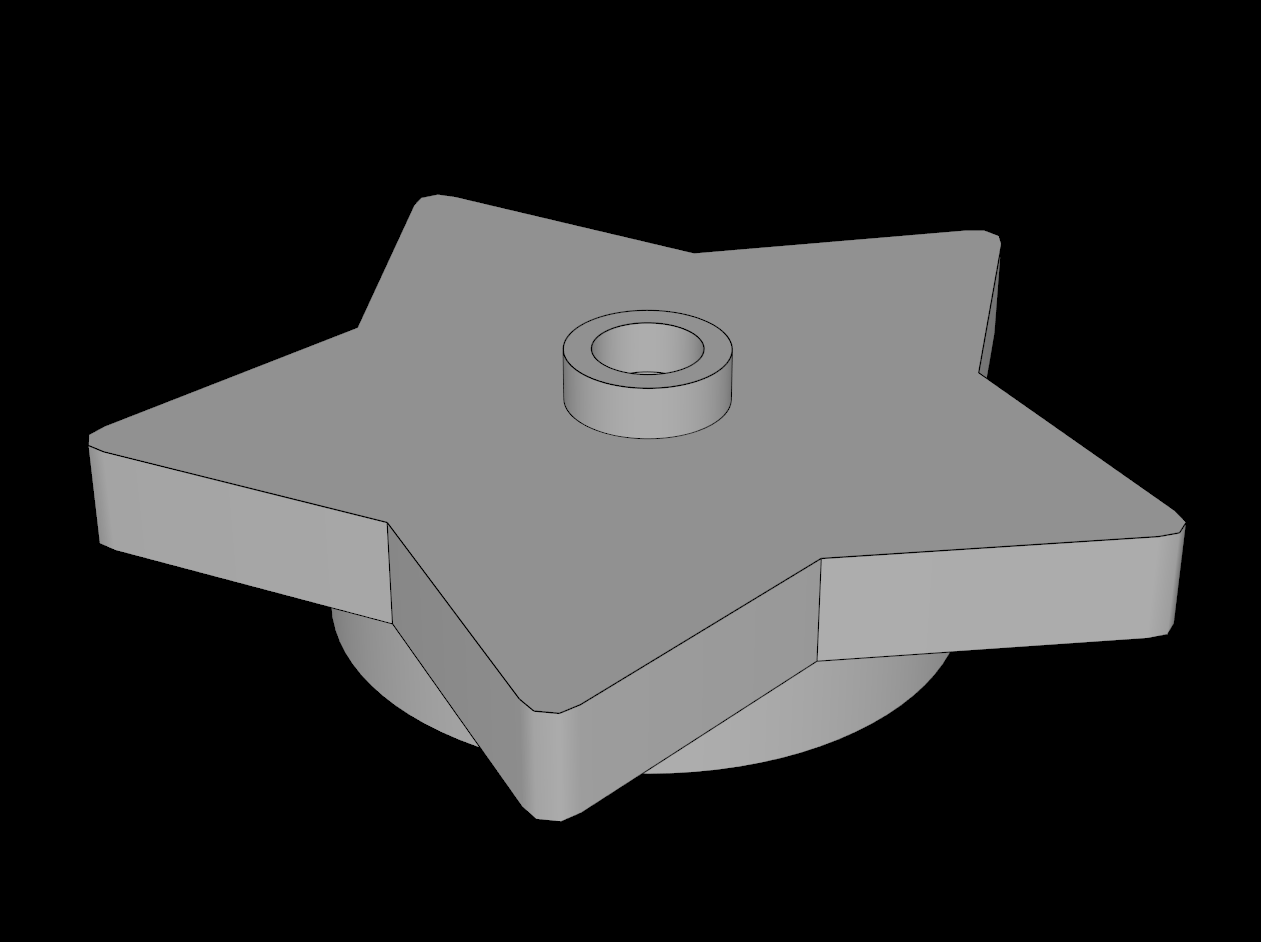 Lego Compatible (39611.dat) Plate  4 x  4 x  0.667 with Five Point Star Shape
