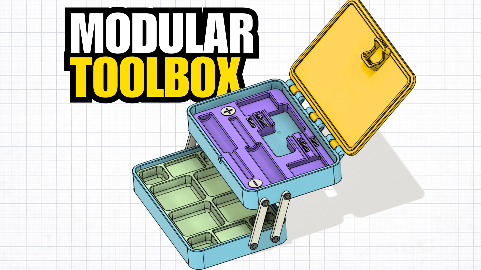 3D Printed Tool Box with Articulated Mechanism | Fusion 360 Project