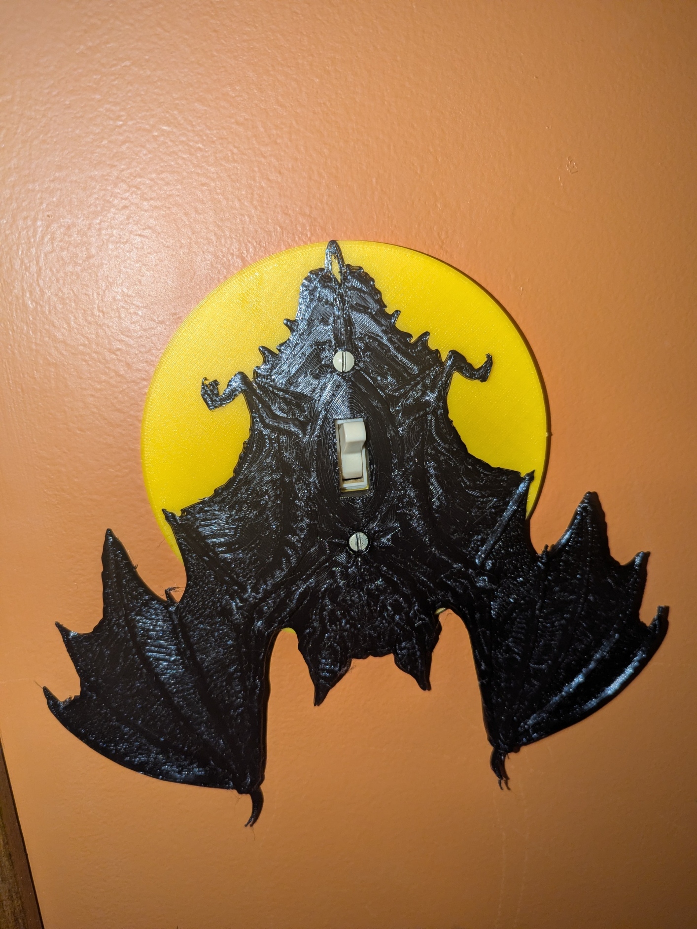 Bat and Moon Lightswitch Cover