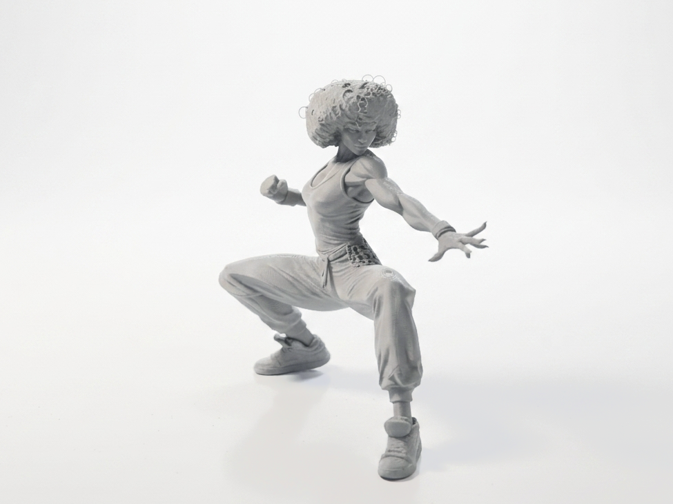 Afro Fighter Martial Arts Figurine 3D Printable