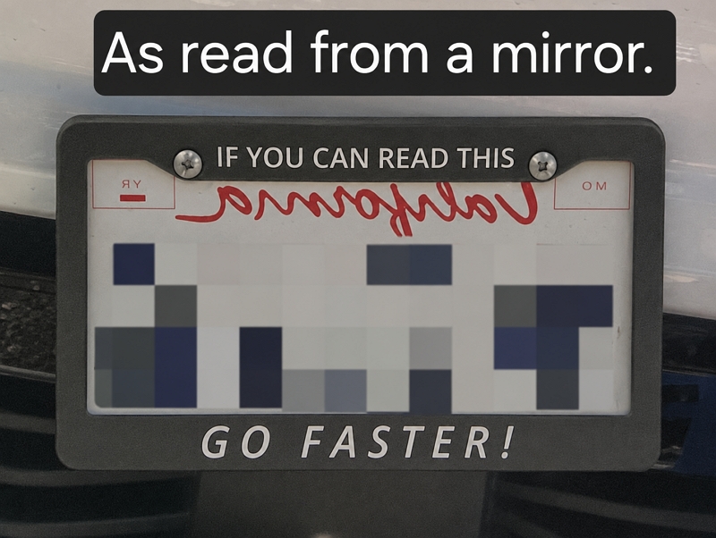 #0214 License Plate Frame (Front) - Funny Message