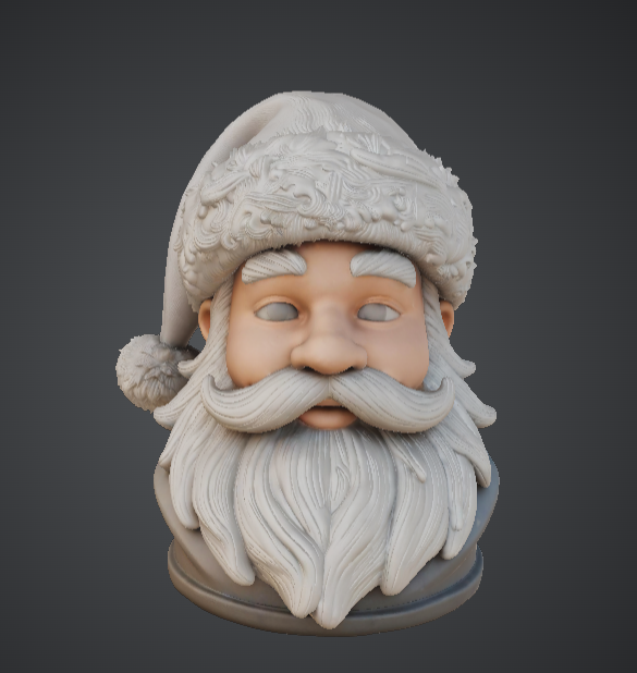 Santa Claus Bust – Detailed Christmas Holiday Character
