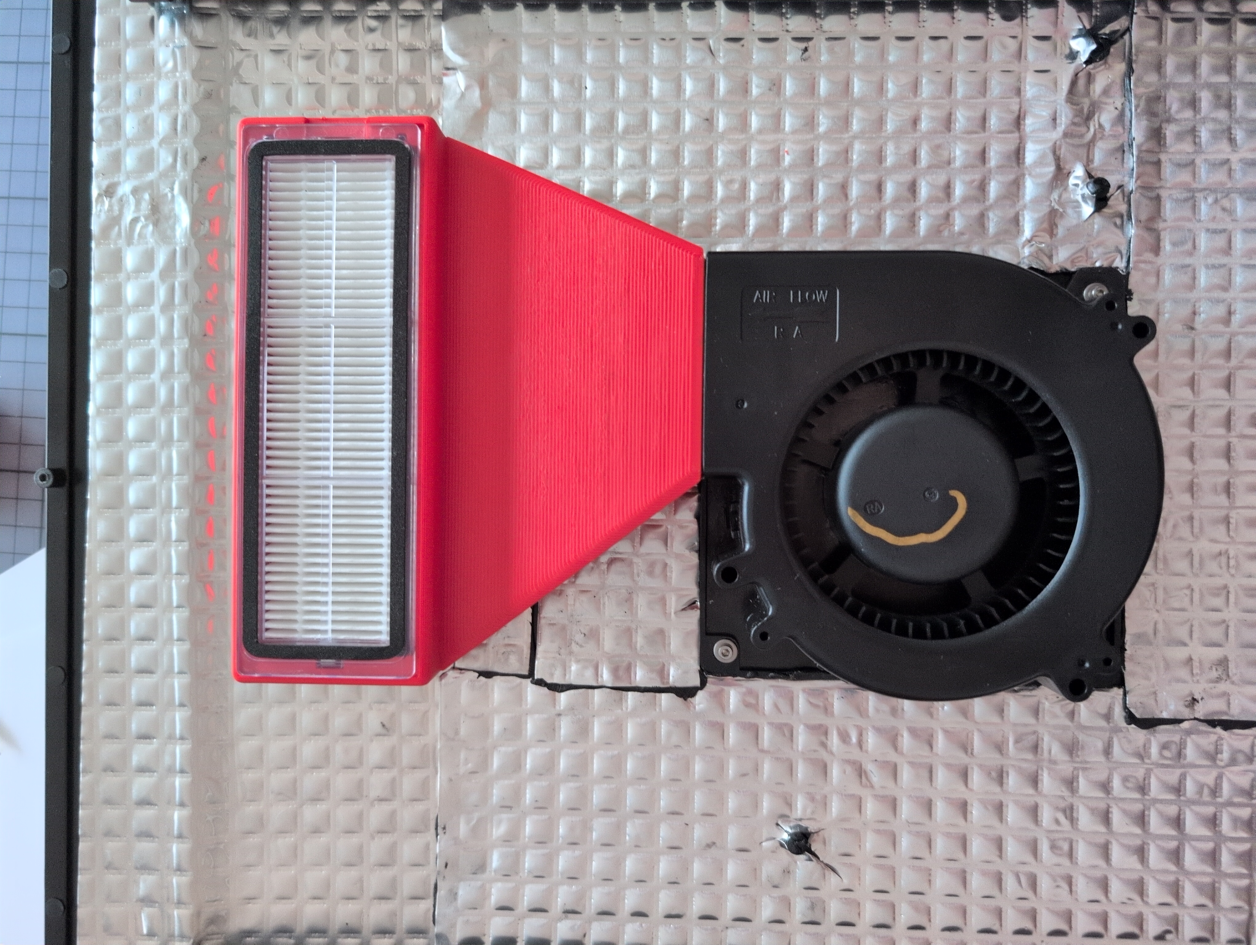 Qidi Q1 pro convert Aux Part Cooling Fan into carbon / HEPA filter