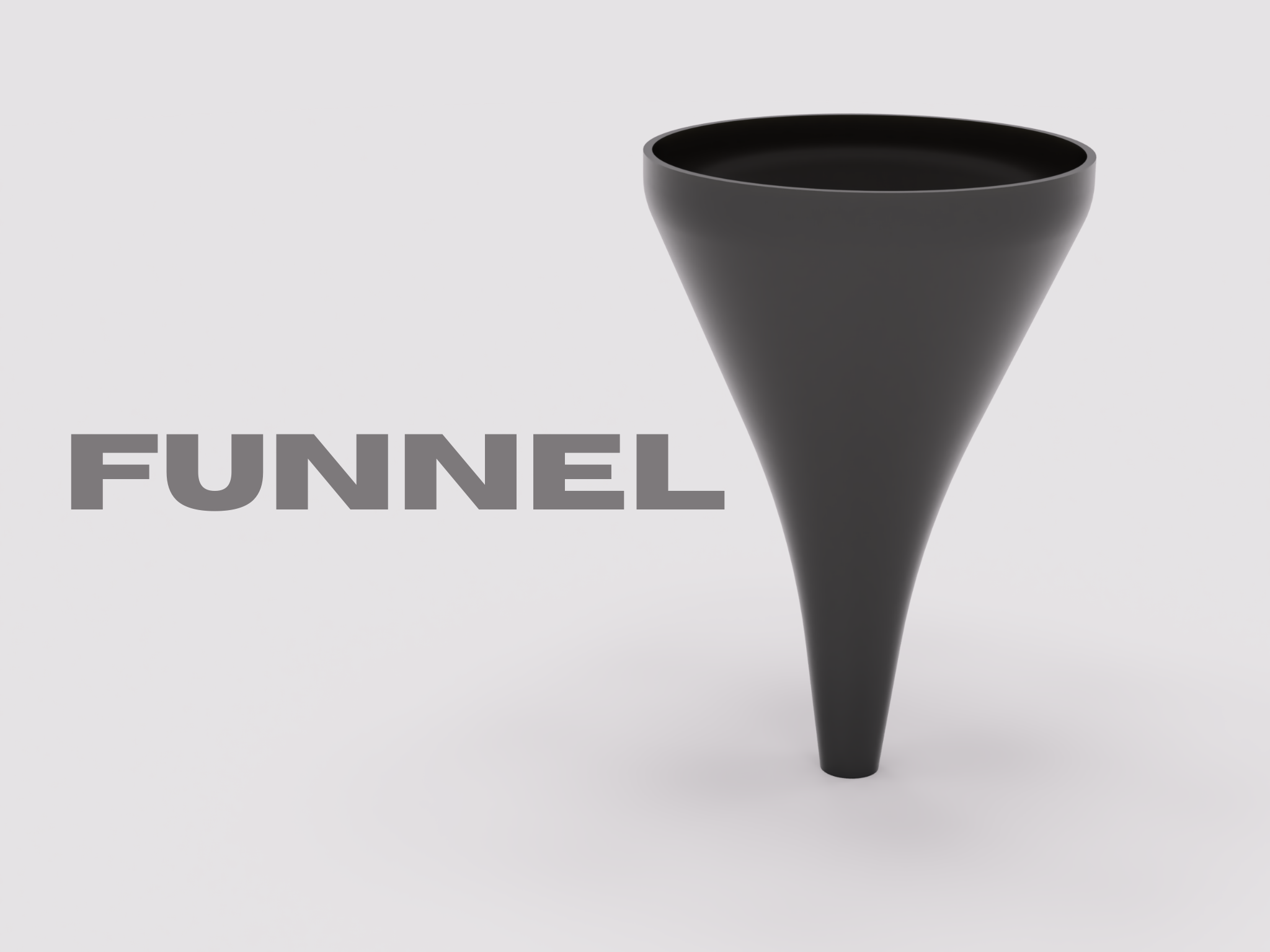 Precision Funnel — 50mm Top, 7mm Spout, Light on Filament | Resizable