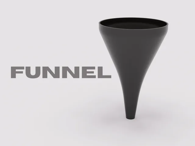 Precision Funnel — 50mm Top, 7mm Spout, Light on Filament | Resizable