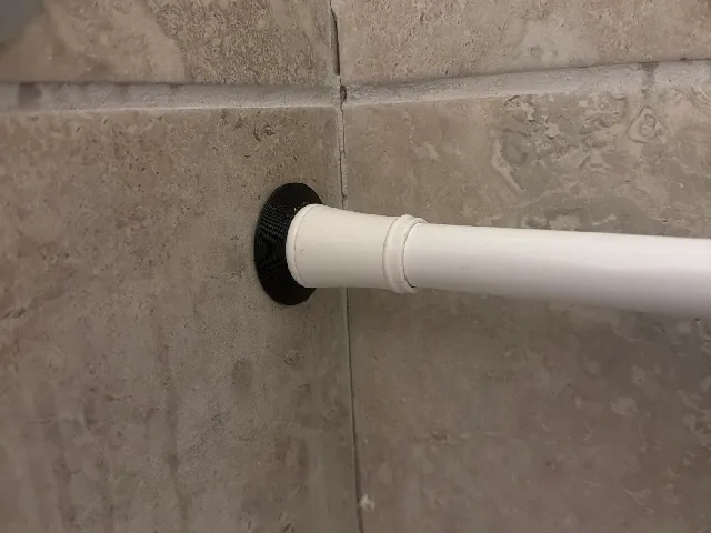 Shower curtain tension rod foot