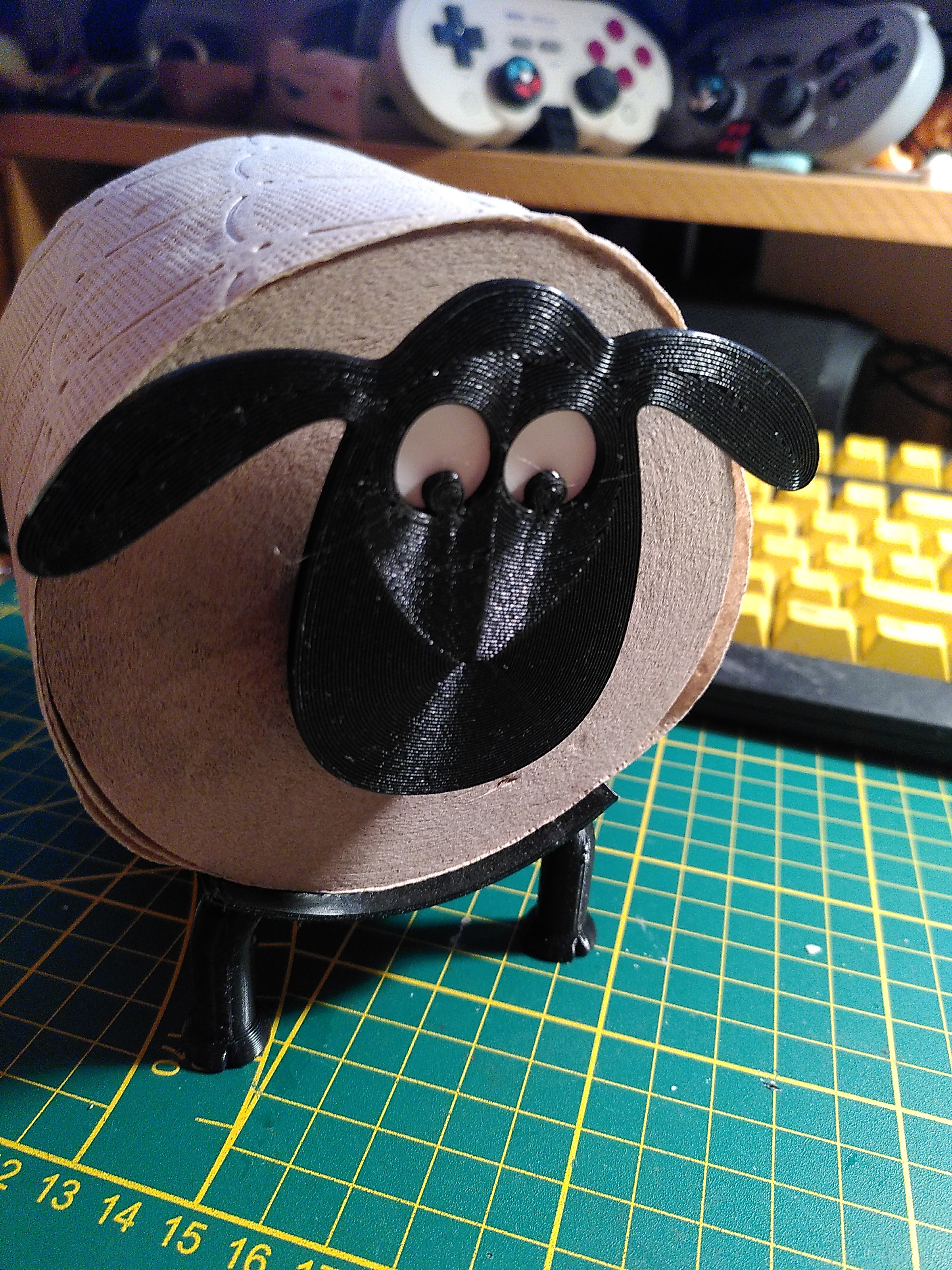 Sheep and Goat toilet/tissue paper roll holder - white eyes background