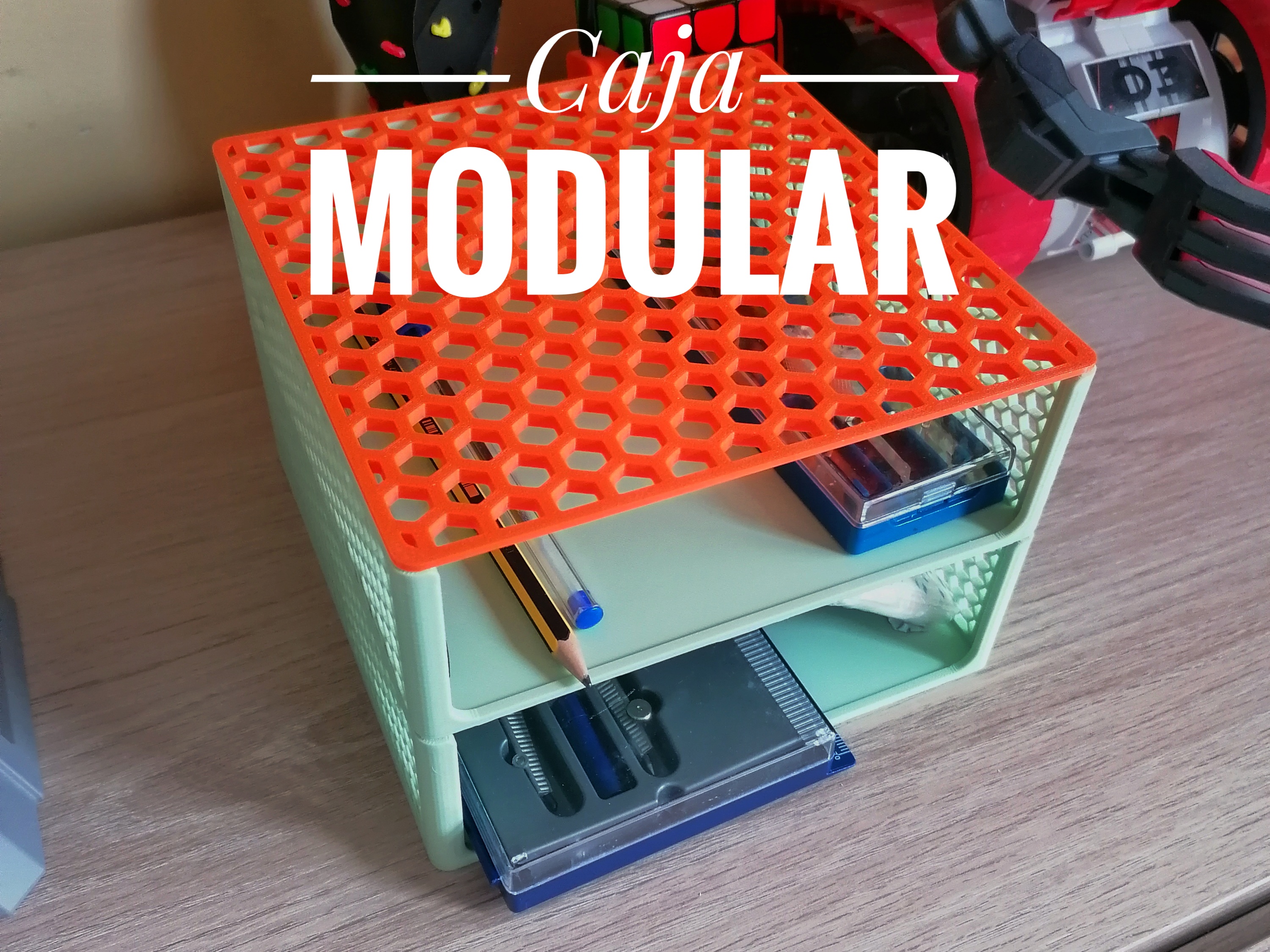 Organizador de escritorio modular apilable