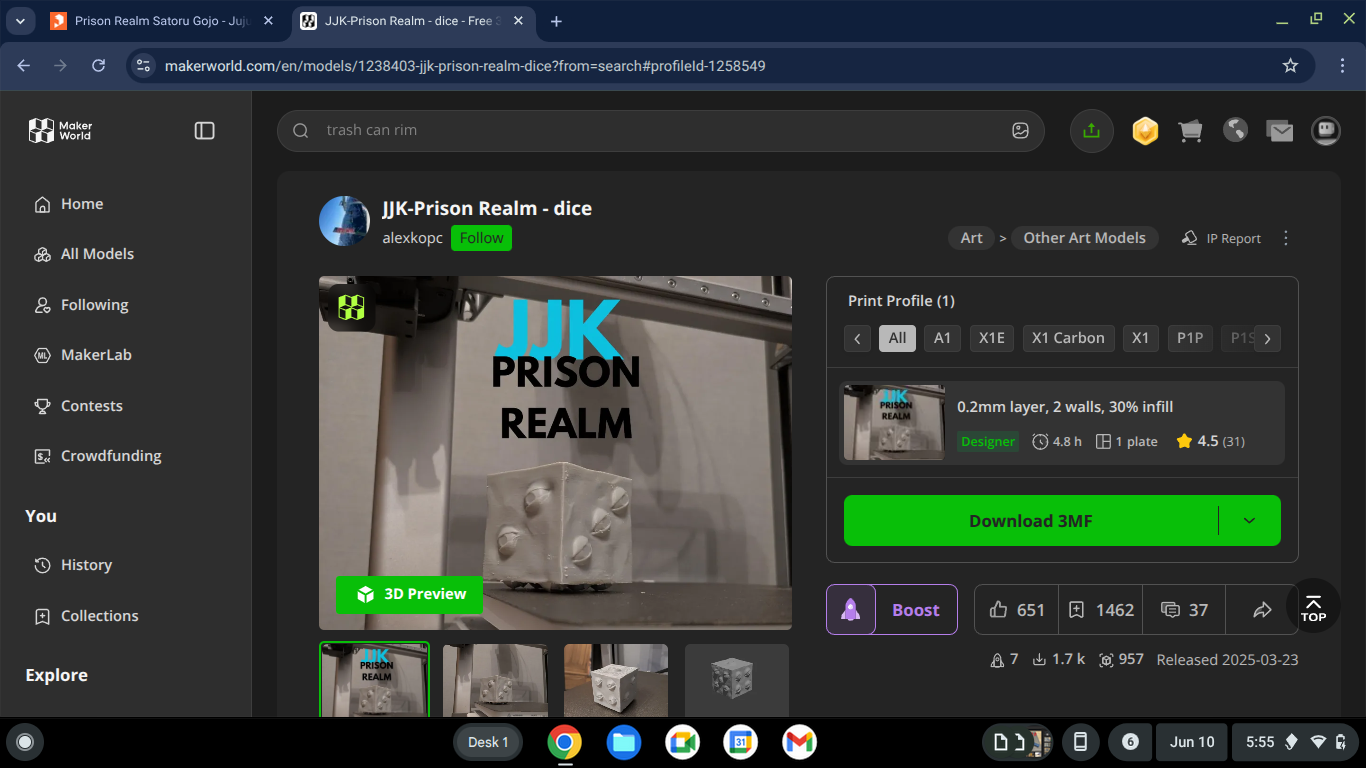 Gojo Prison realm cube