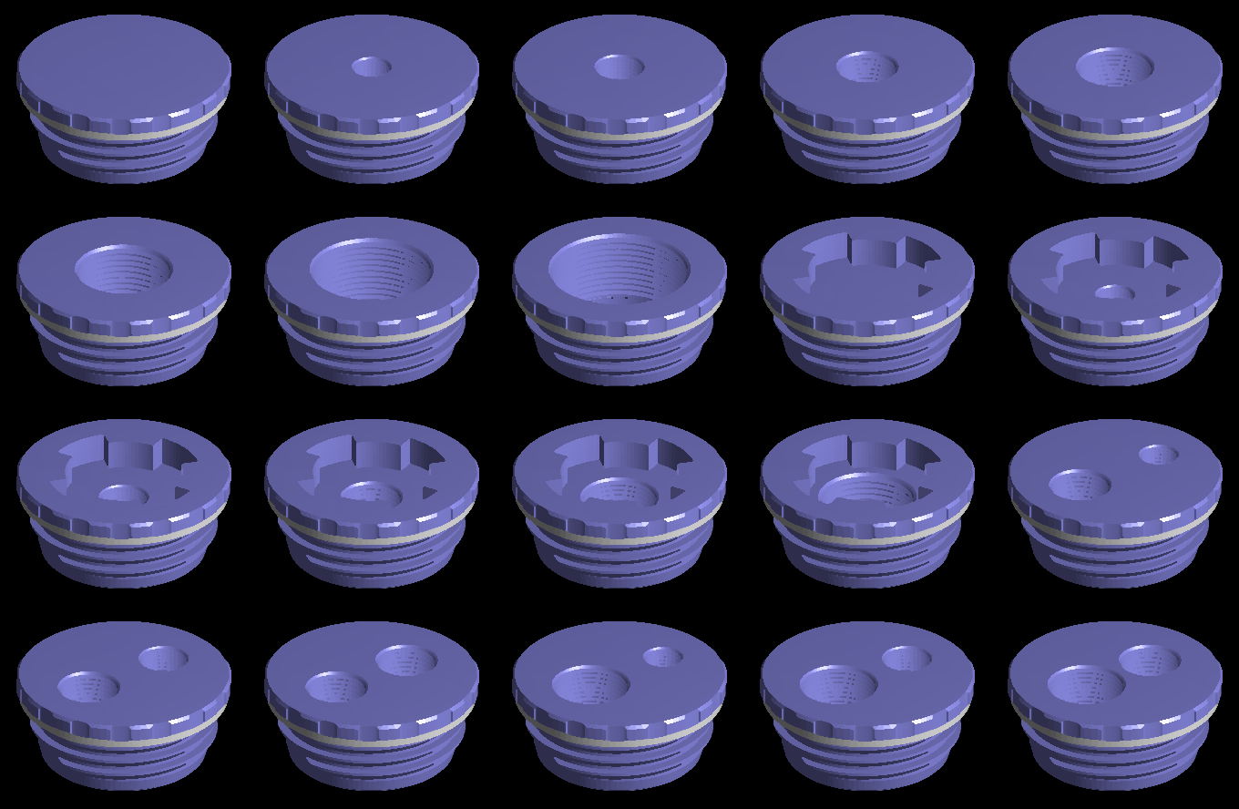 Standard Barrel/Drum Bung/Plug/Adapter for S64-5 Buttress Threads (SCAD + STL) — miniatura 2