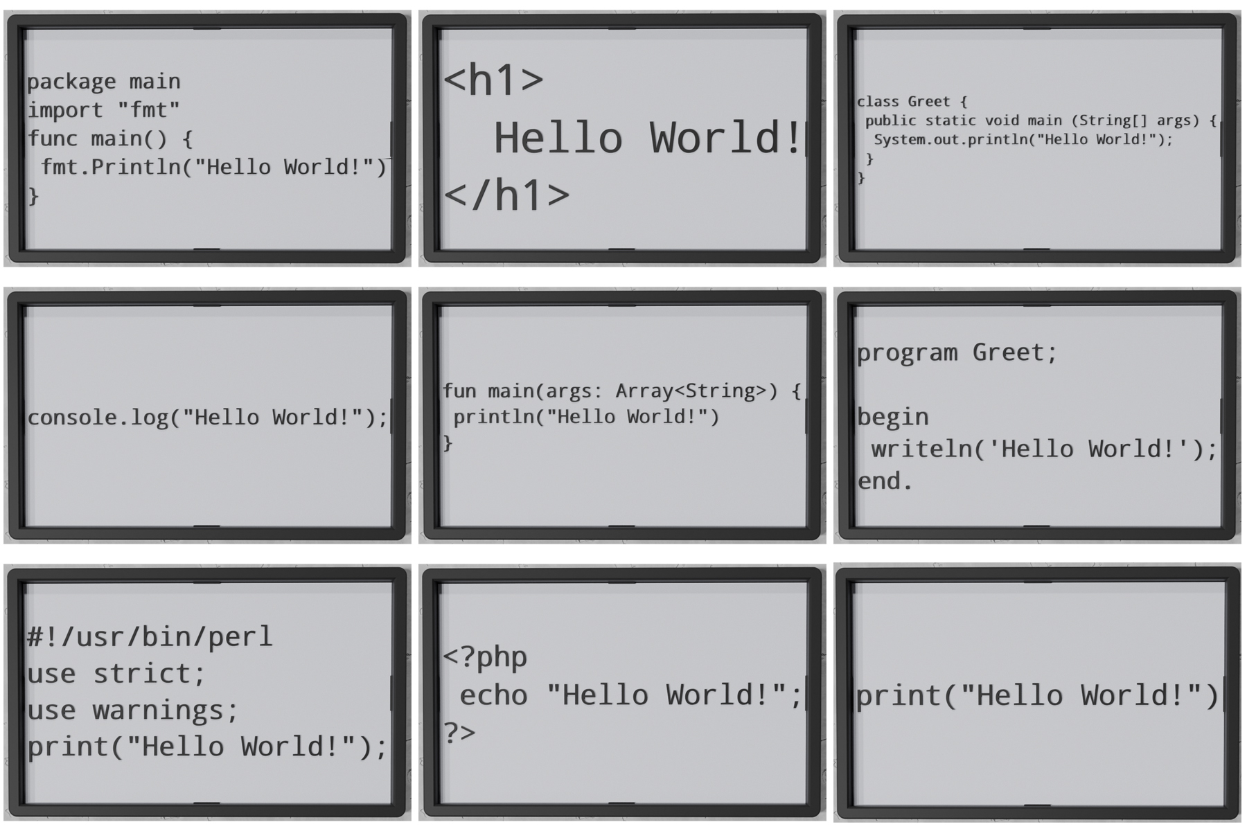 Miniatura 3 do modelo 3D Hello World Programmer Signs