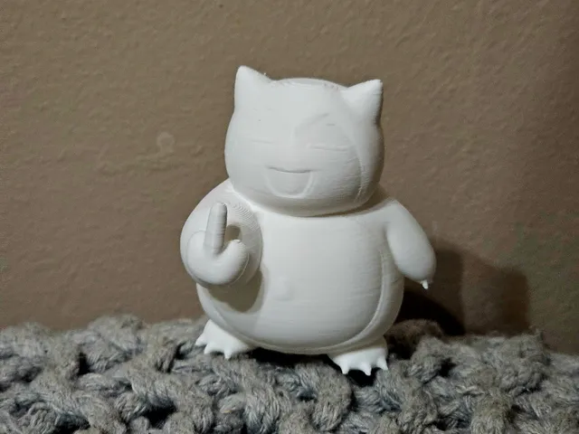 Grumpy Snorlax - middle finger chubby