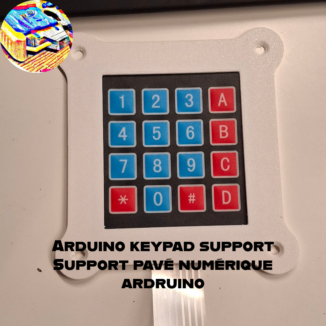 Arduino keypad support - Support pavé numérique ardruino