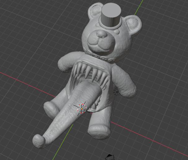 Scarry bear with top hat 3D model