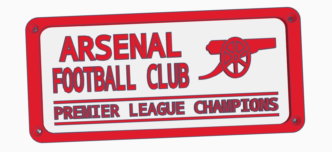 arsenal premier league champions wall plaque with cannon and frame