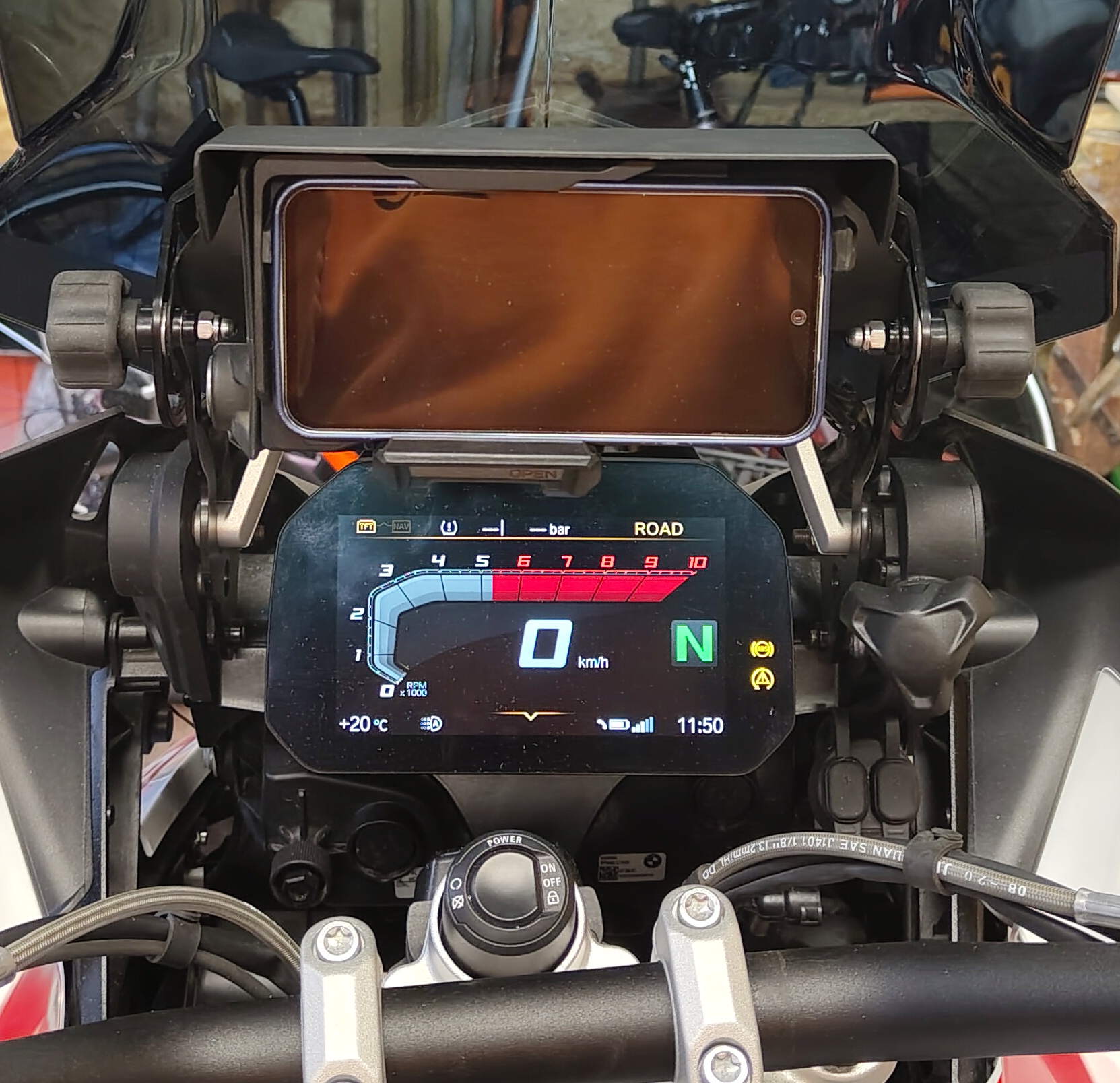 Motorcycle navigation device mount adapter BMW GS series