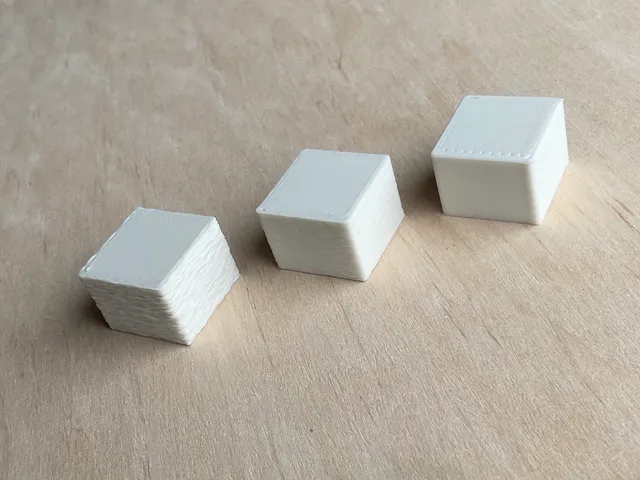 Test cube with fuzzy skin on the side surfaces.