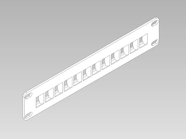 1U 12-port Keystone Panel for 10-inch Racks