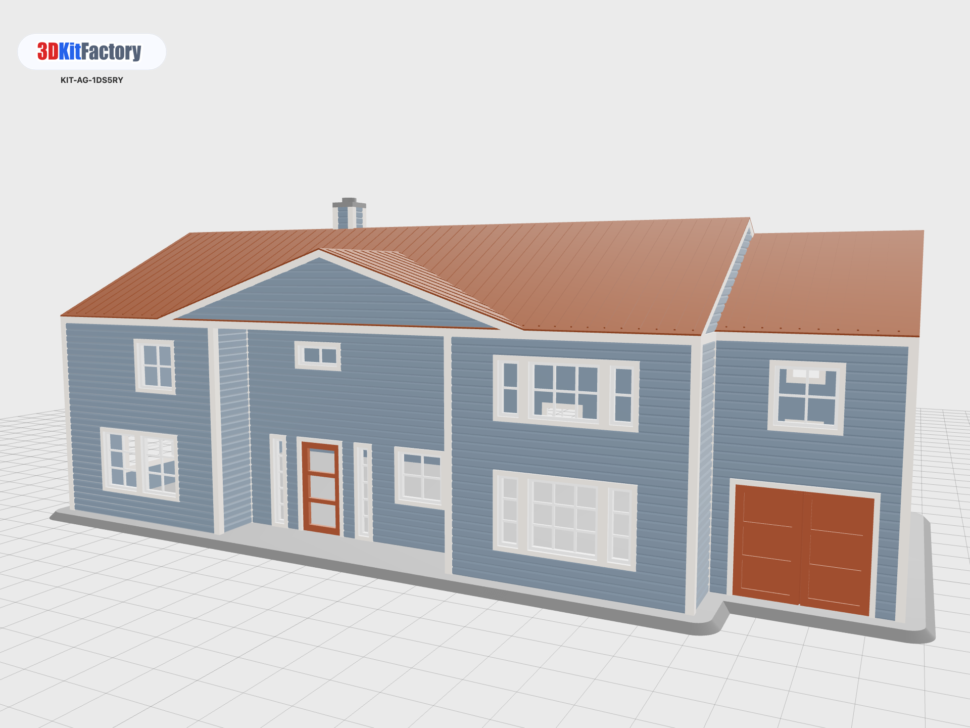 HO Scale 2 Story House – 3D Printable Model by 3D Kit Factory