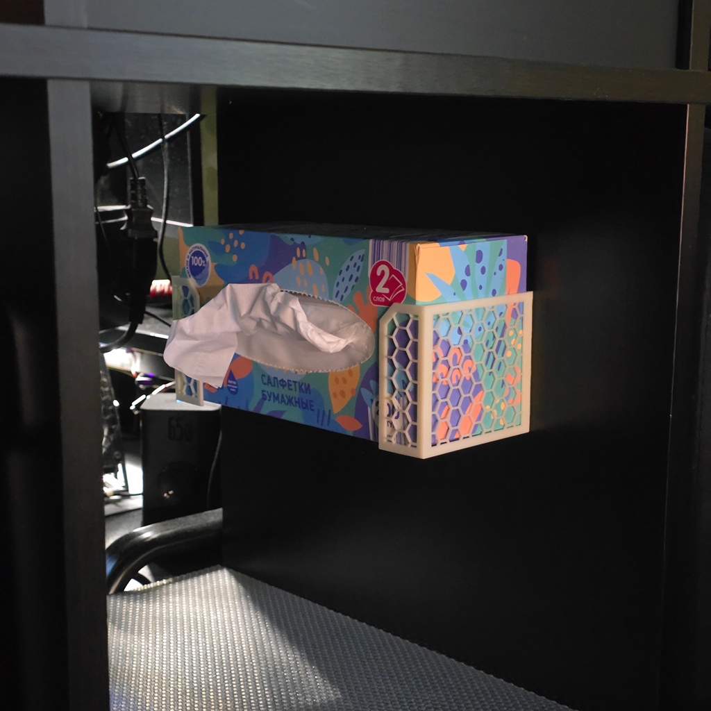 Paper tissue box wall mount