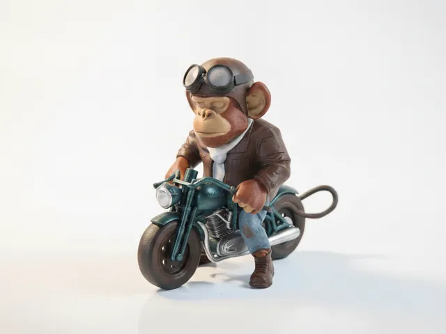Biker Monkey Figurine Animal Collectible 3D Printable