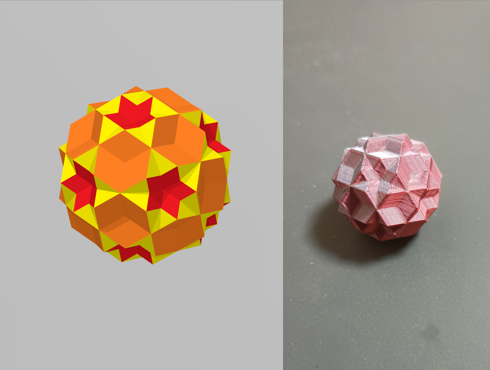 Compound of six rhombic icosahedra