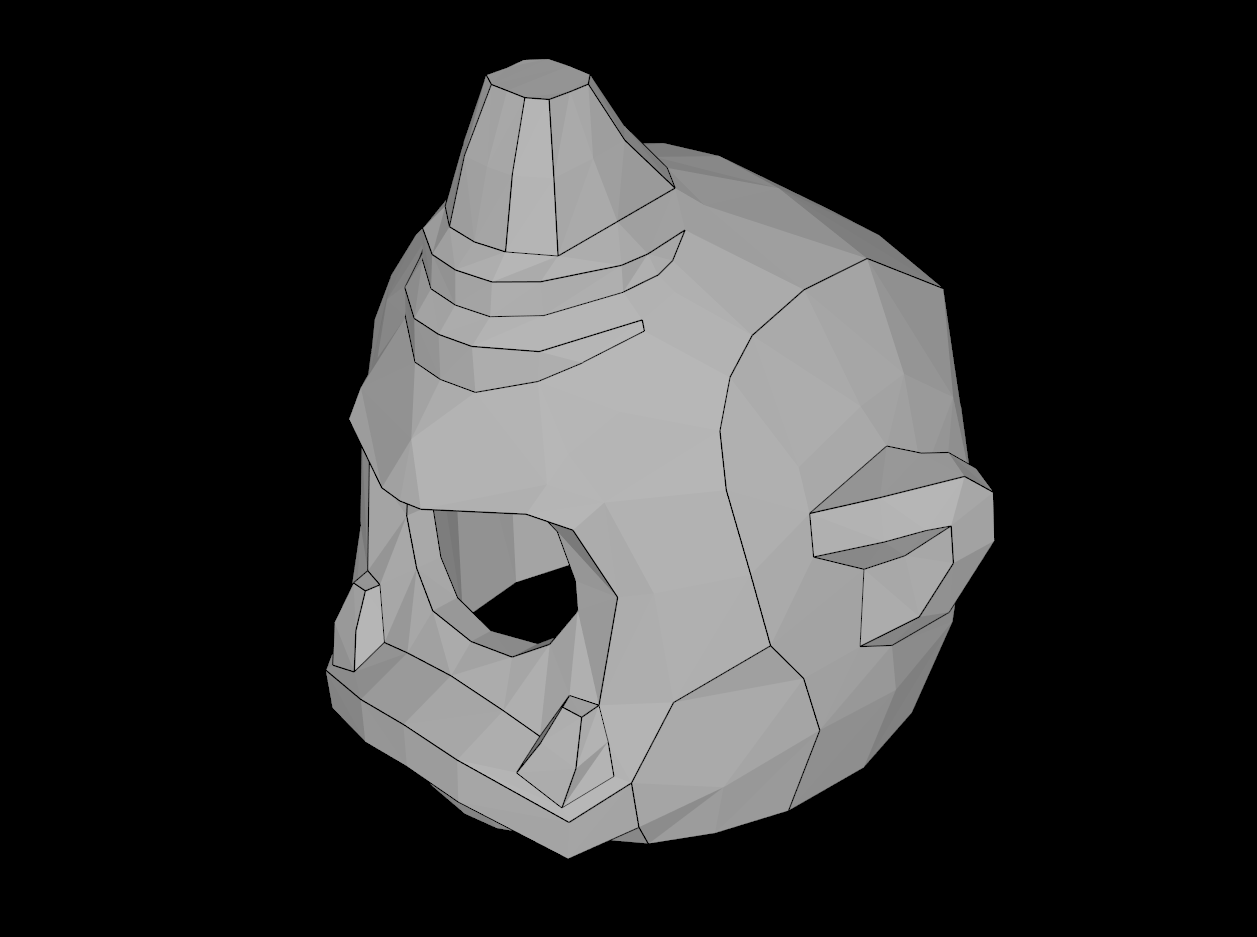 Lego Compatible (11257.dat) Minifig Headgear Mask Cyclops with Horn and Teeth Pattern