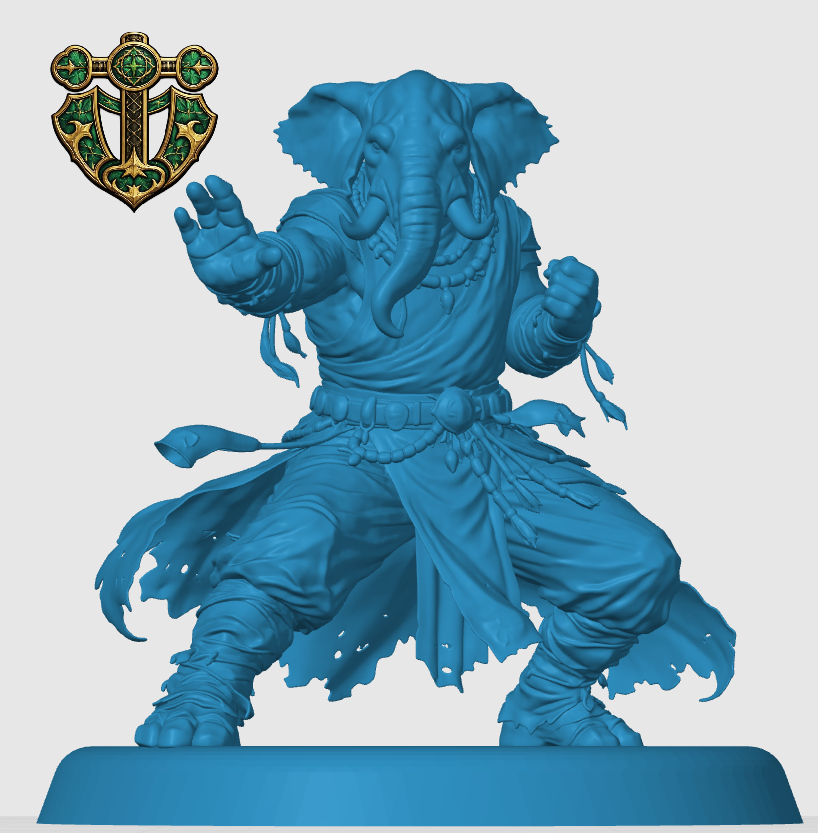 Miniatura 5 do modelo 3D Loxodon Monk