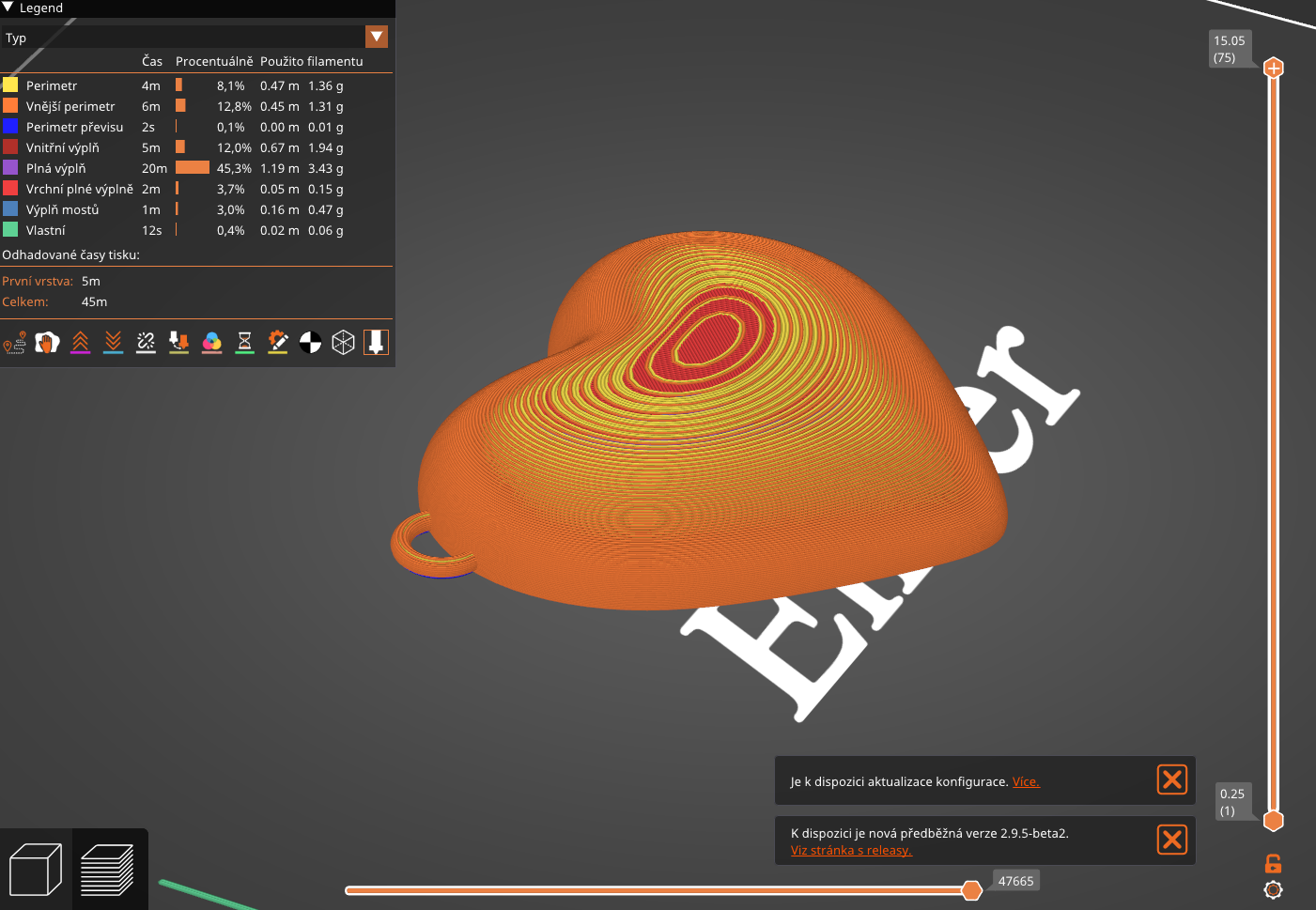 Half of 3D heart