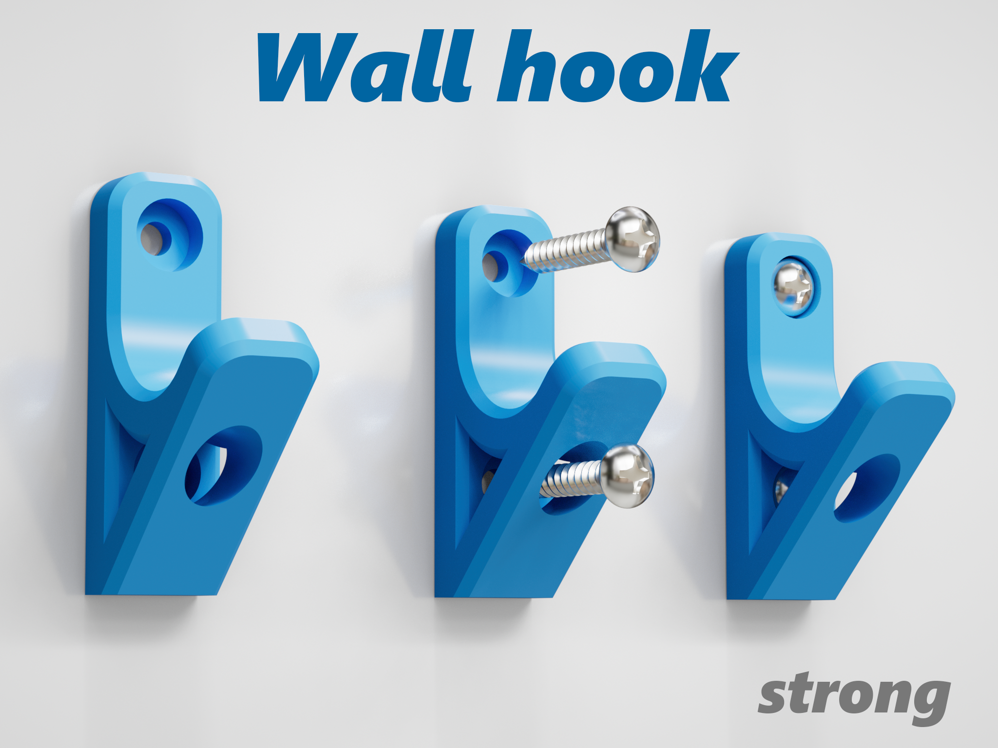 Wall hook strong 3D model thumbnail