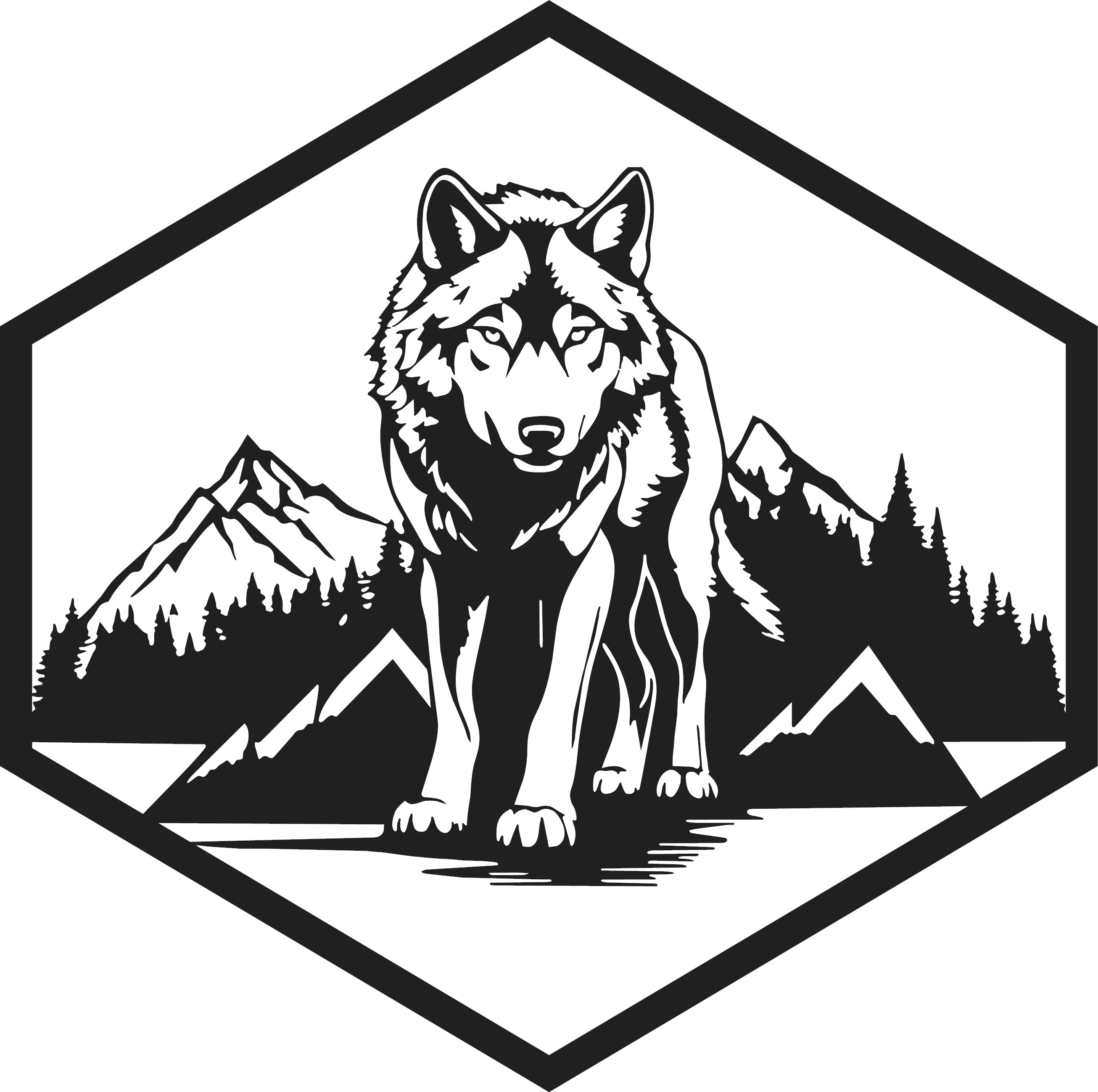 Wandtattoo Wolf