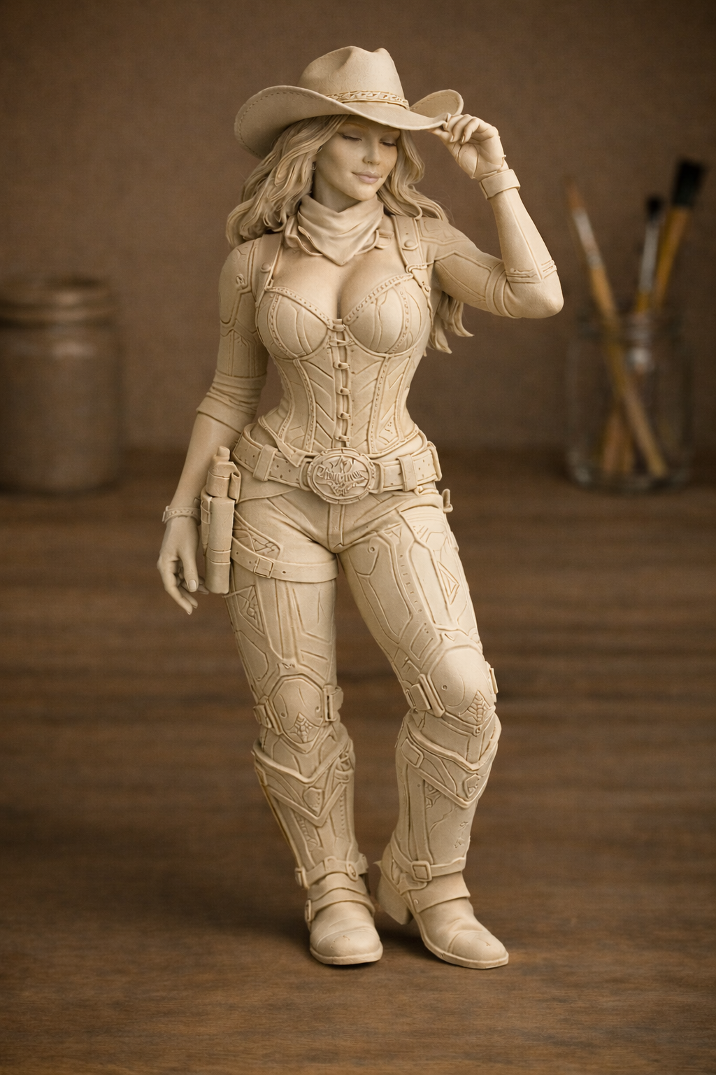 Cowgirl Warrior Figurine |Western Girl | Wild West Collector Sculpture
