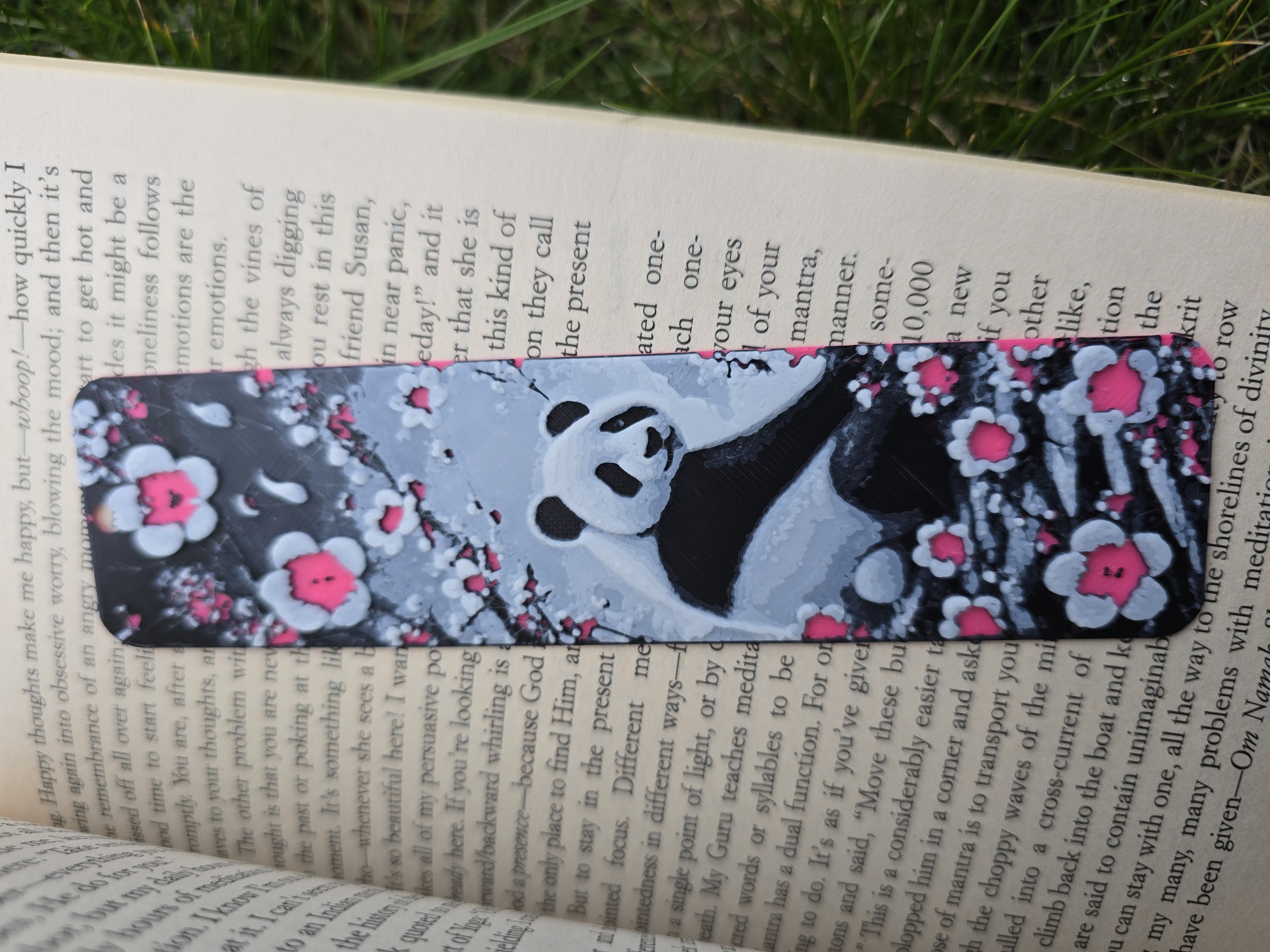 Pink Panda 3D Printed Bookmark – HueForge Multi-Color Design