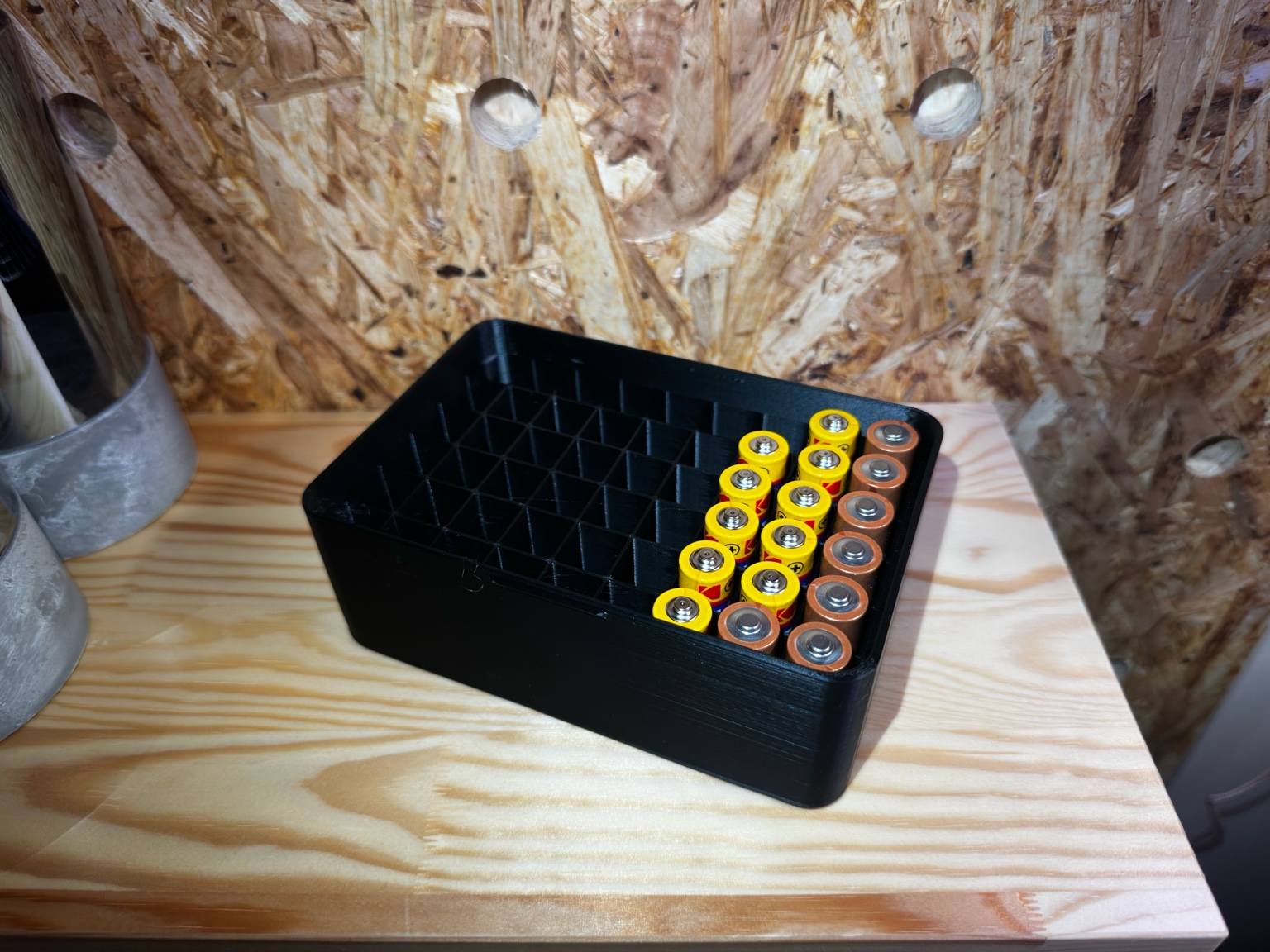 High-Capacity AA Battery Storage Box (54 Slots)