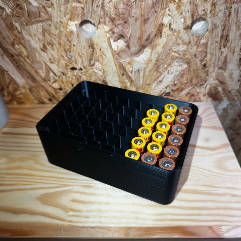 High-Capacity AA Battery Storage Box (54 Slots) by AWT Works | Download ...