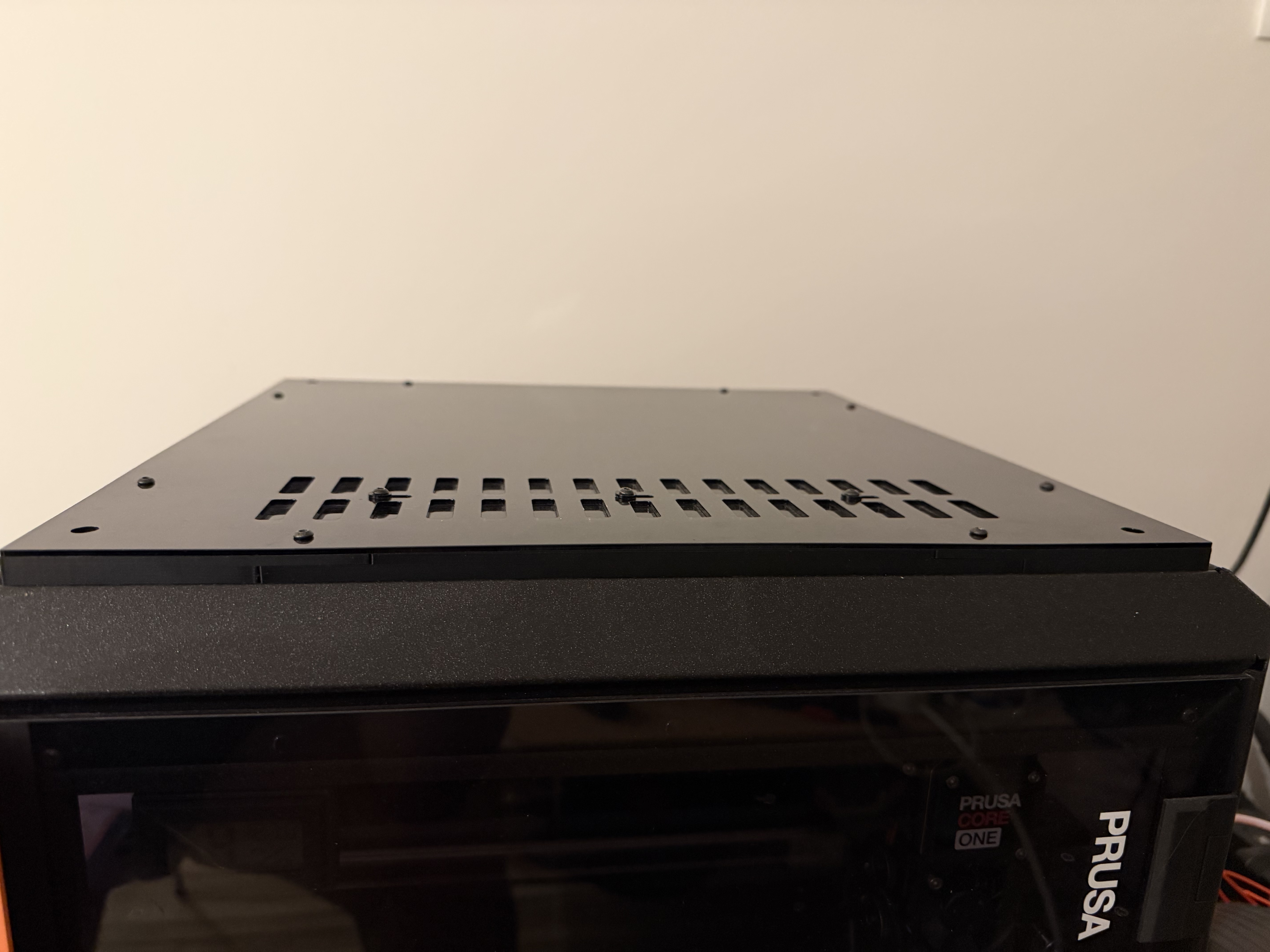 Prusa Core One+ Magnetic Top Cover Remix with no built-in vent handle 3D model thumbnail