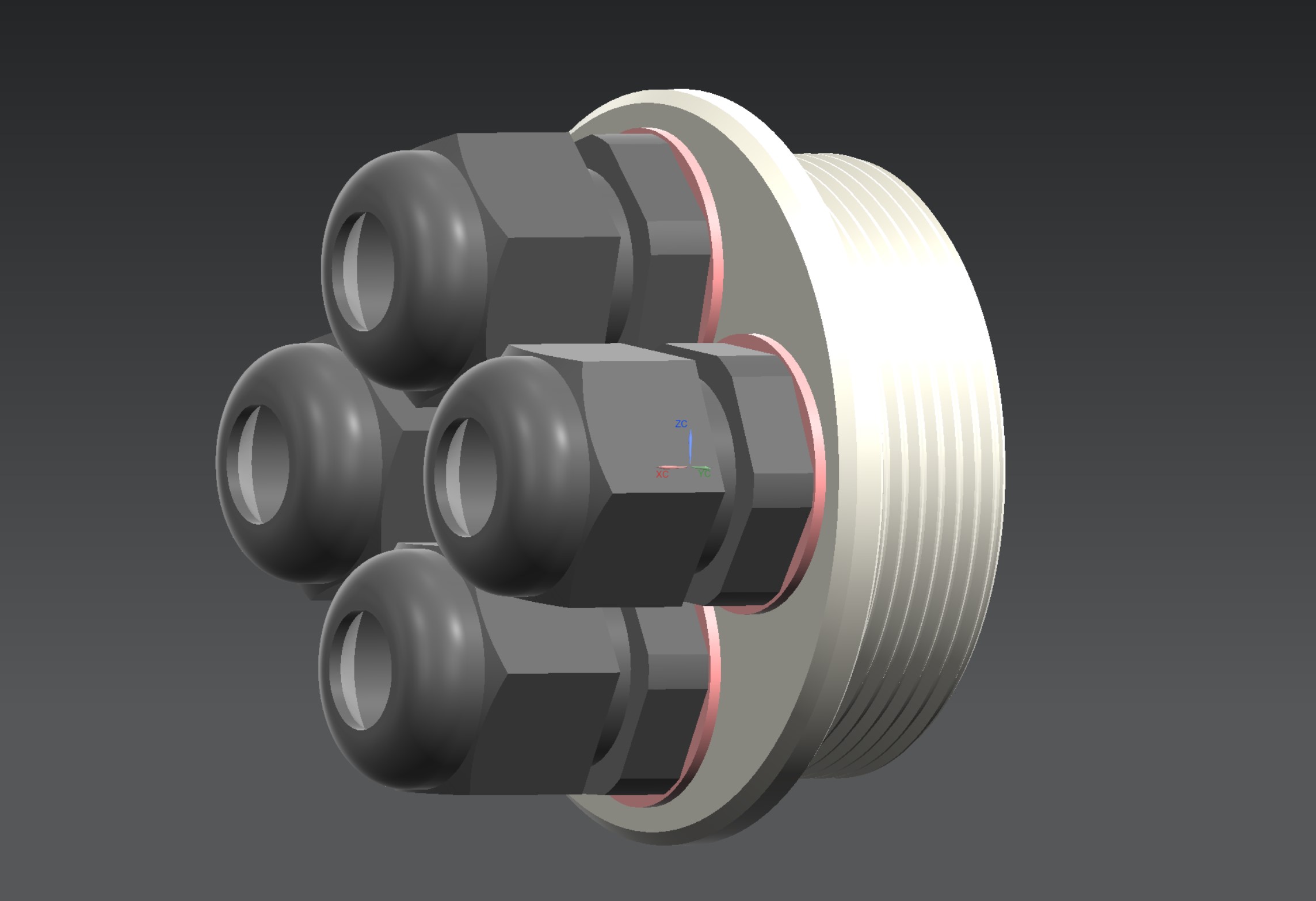 PG36 Blind Stuffing-Adapter to 4xPG9 Cable Gland/ PG36 Blindstopfen-Adapter auf 4xPG9-Kabelverschraubung