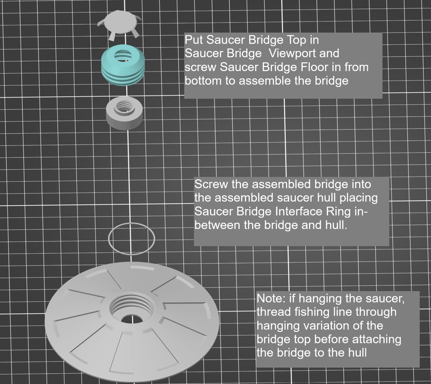 UFO / Flying Saucer - (EZ no support prints, no glue assembly) — miniatura 4