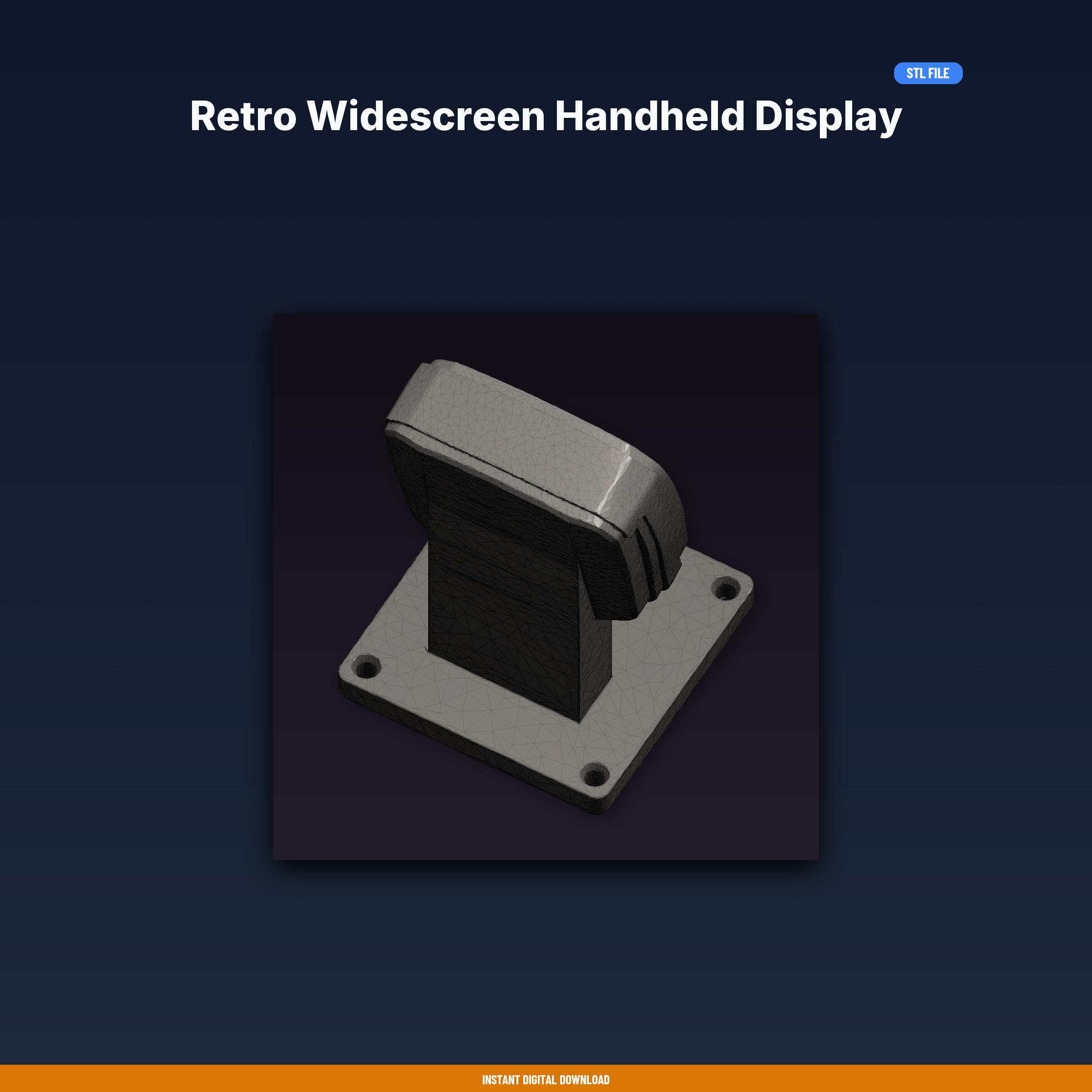 Retro Widescreen Handheld Display Stand - 3D Printable STL File