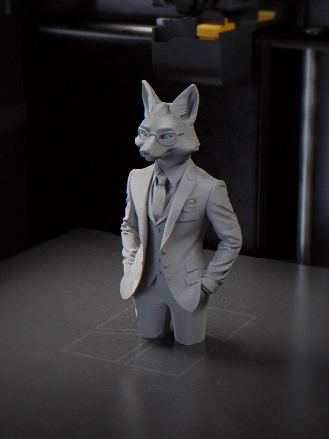 Dapper Fox Businessman Figurine Animal 3D Printable 3D model by José Pedro