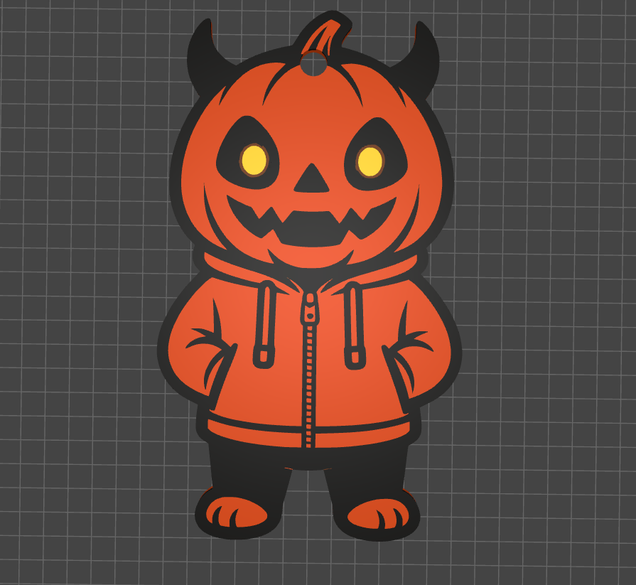 Pumpkin Head Hoodie Keychain Cute Halloween 3D Model