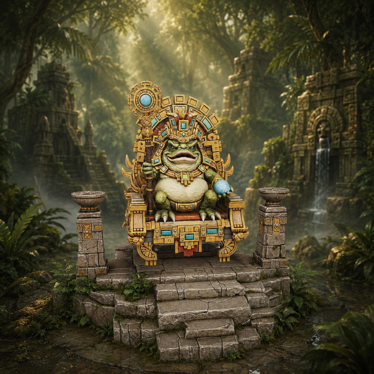 Vhorlath Realms – Reptilian – Sun-Seat Oracle (Dark Fantasy 3D Printable Miniature STL)