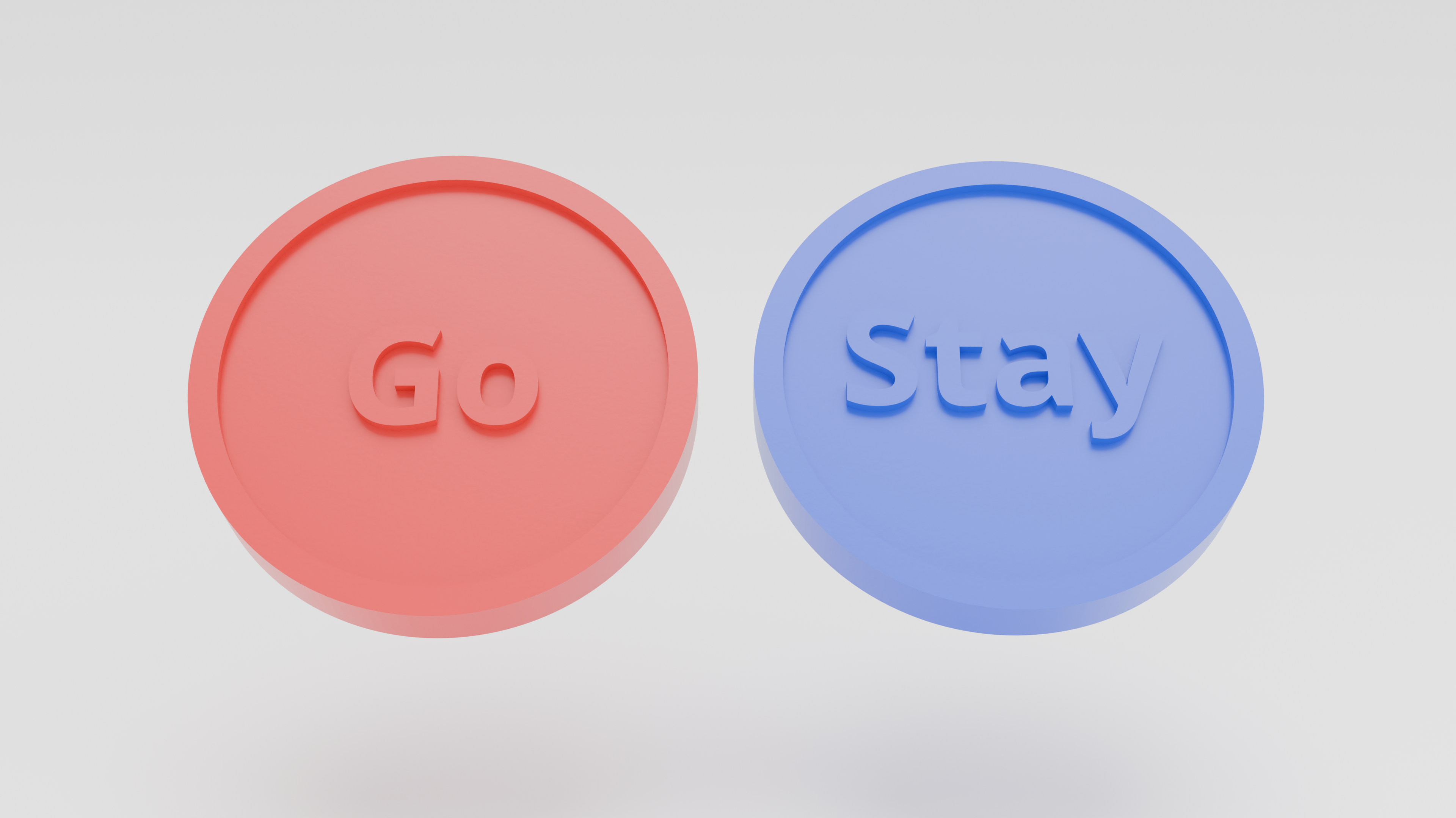 Double Sided Decision Coin (Go/Stay), fast print 3D model by Dan